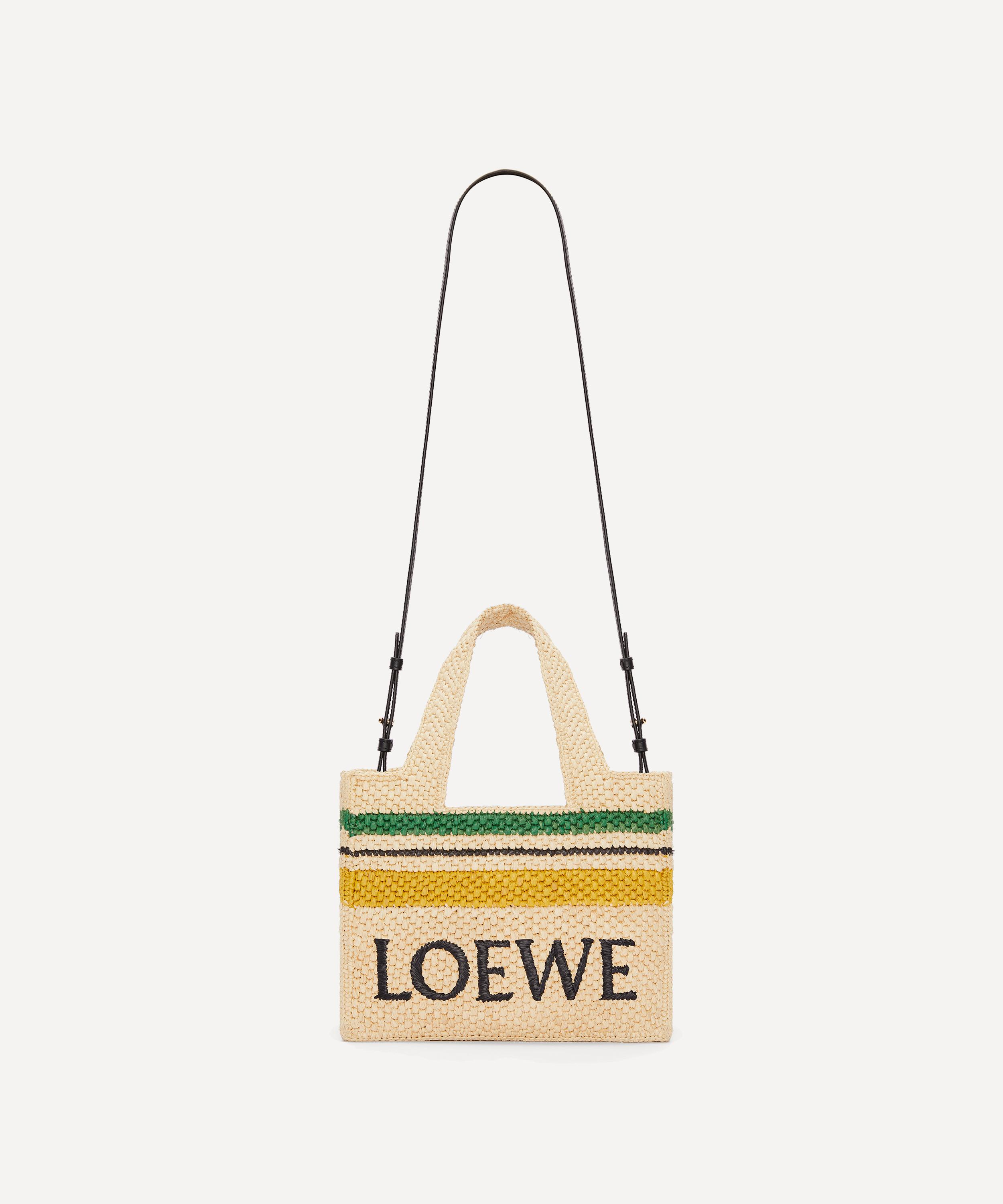 Small LOEWE Font Tote in raffia