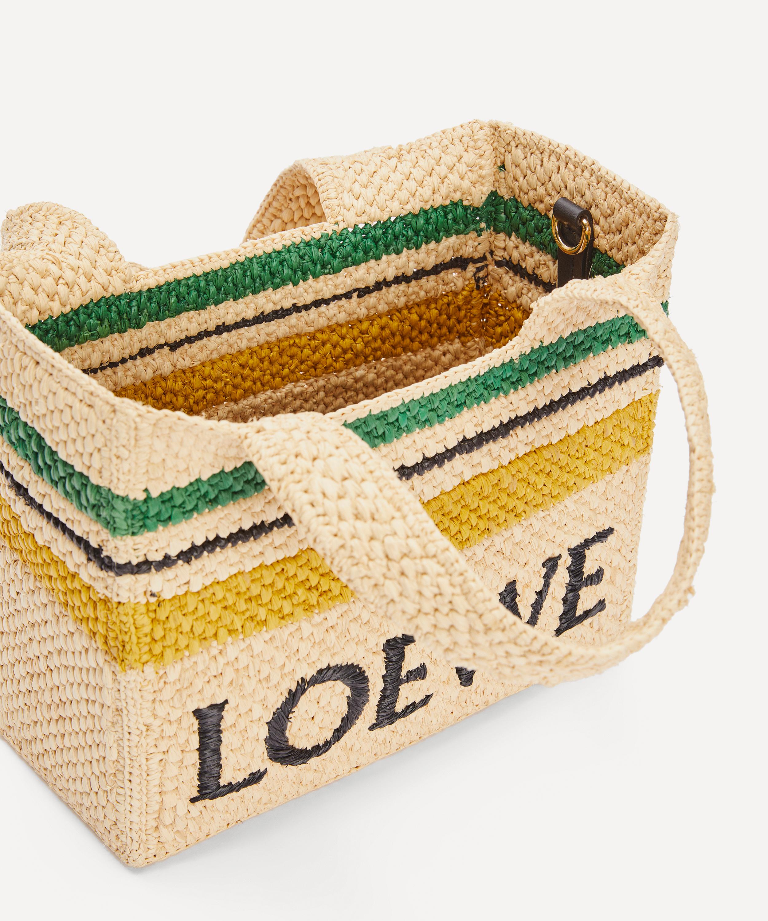 Medium LOEWE Font Tote in raffia