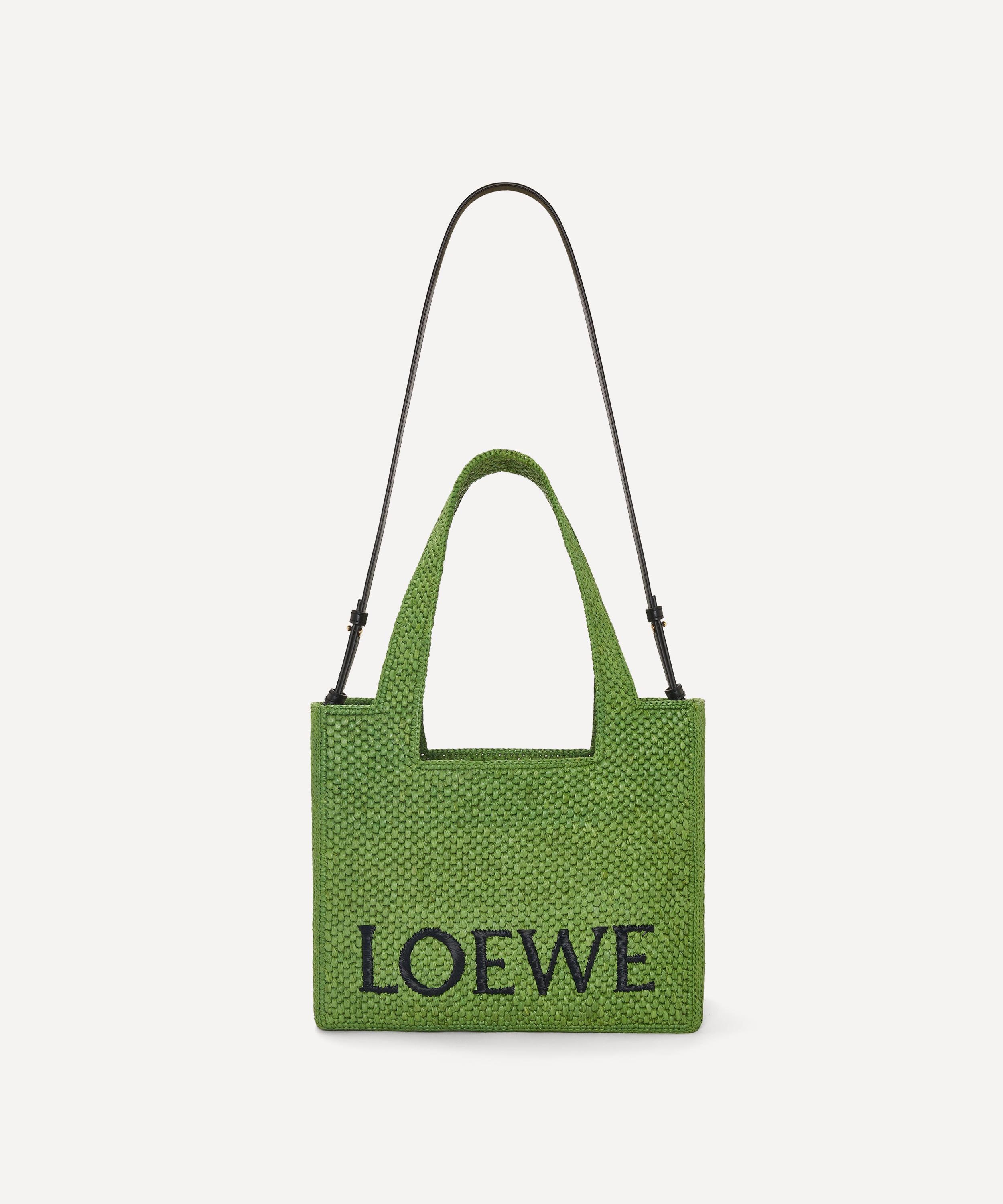 Medium LOEWE Font Tote in raffia