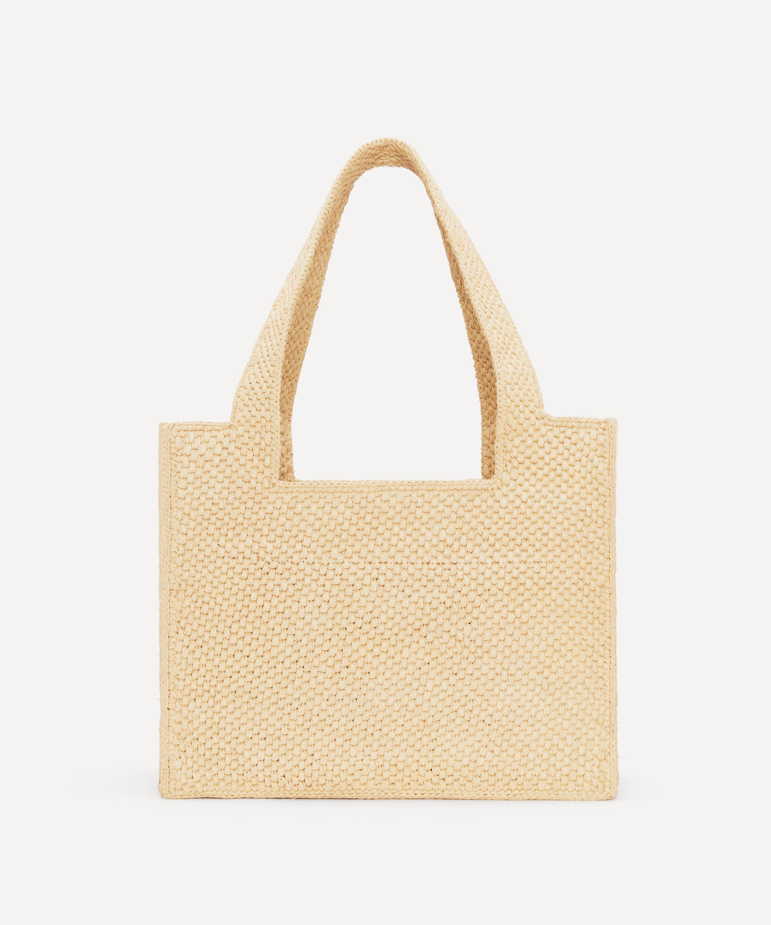 Shop LOEWE LOEWE x Paula's Ibiza Medium Raffia Logo Tote Bag