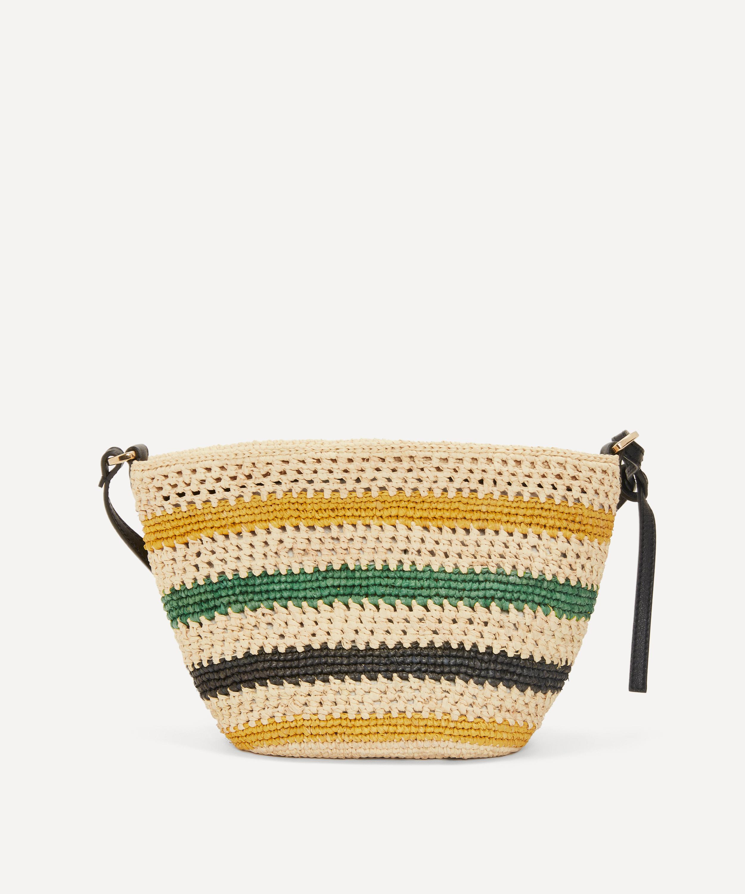 Loewe X Paula's Ibiza Pochette Logo-patch Raffia And Leather