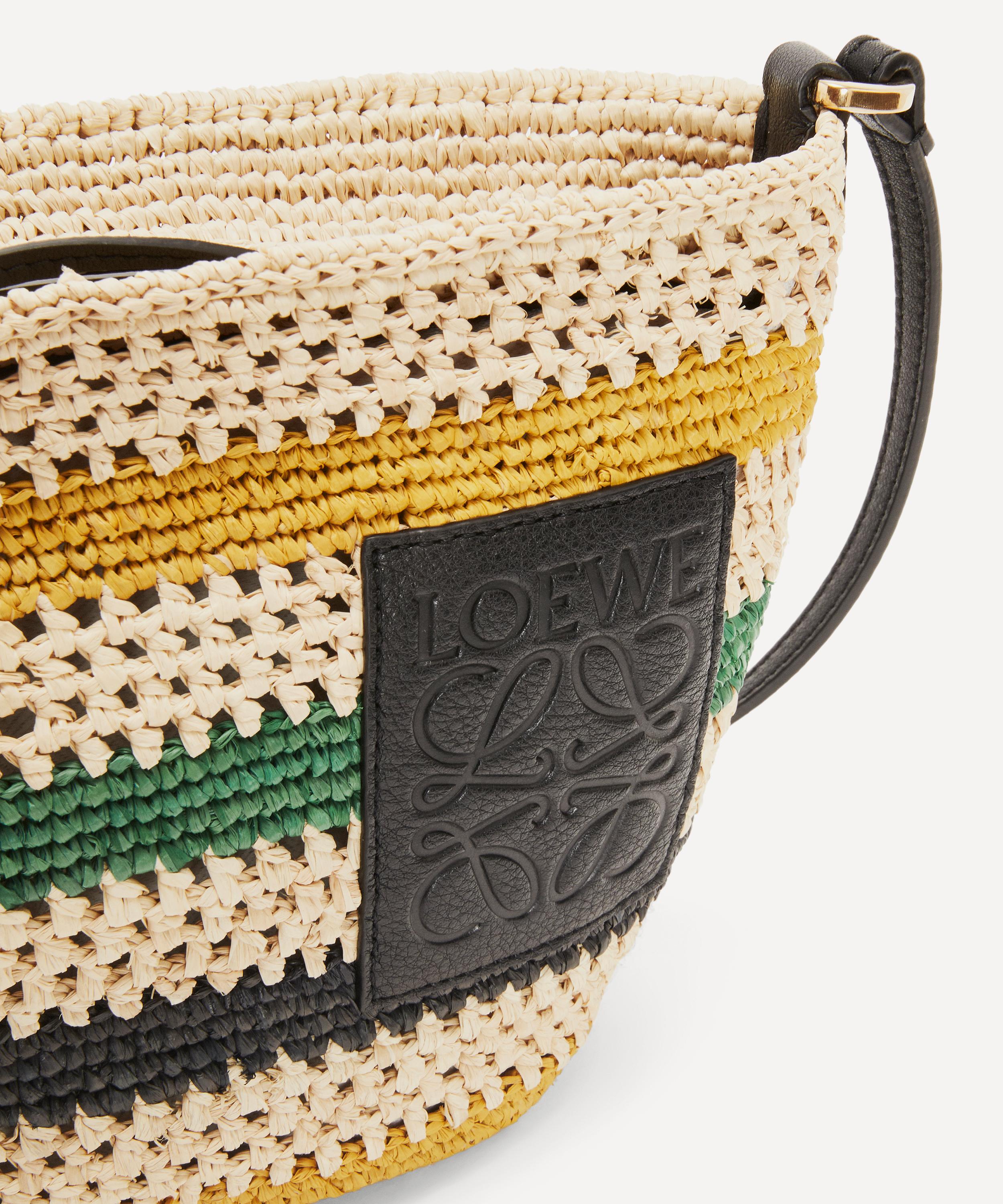 Pochette Raffia And Leather Tote Bag in Multicoloured - Loewe