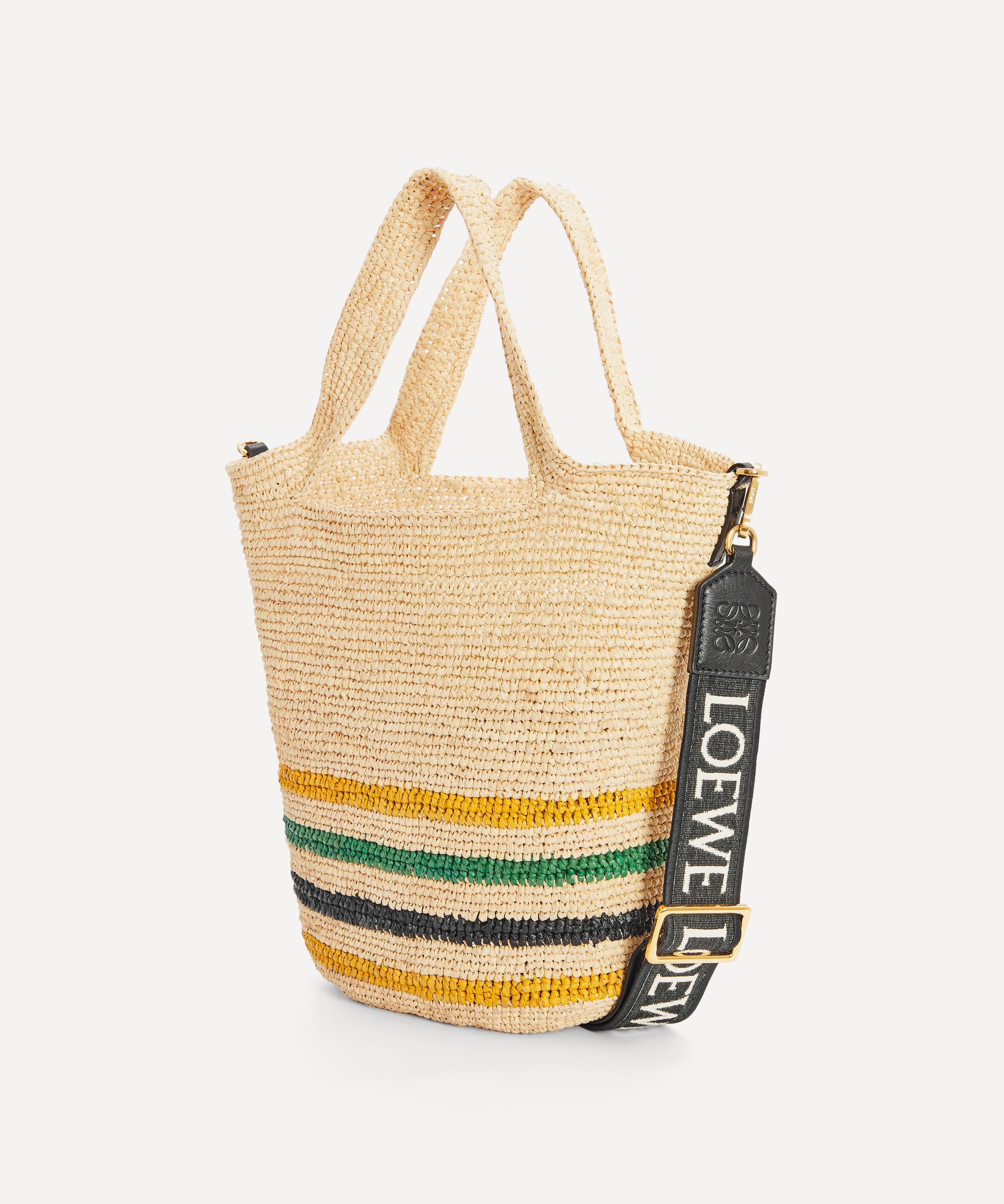 LOEWE - Loewe x Paula's Ibiza Slit raffia and leather tote bag