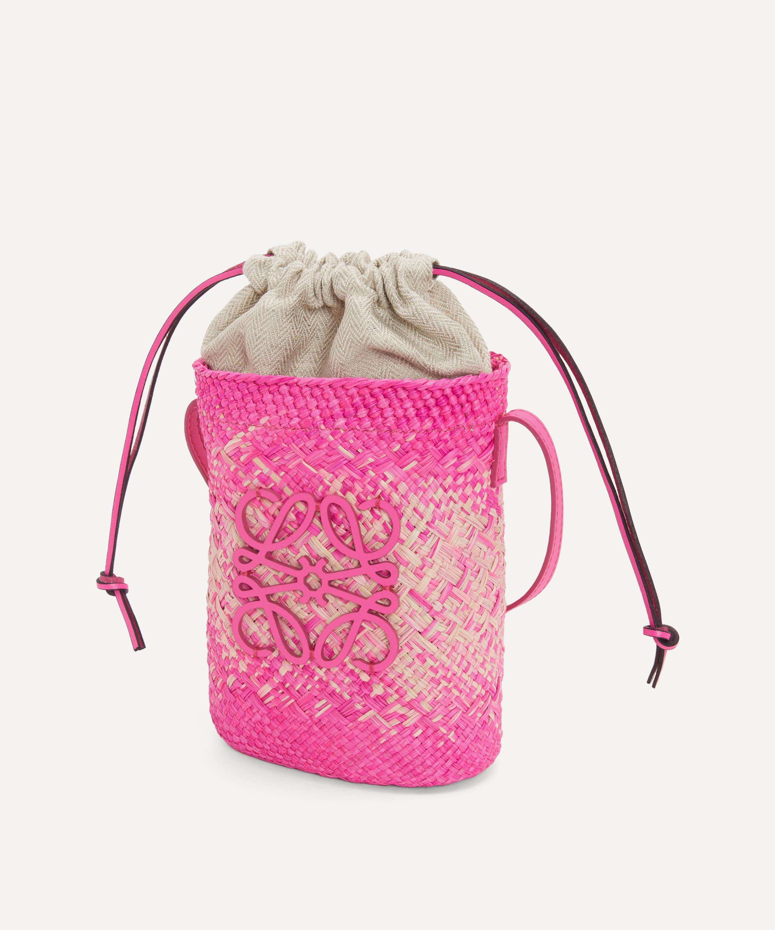 Deux Lux GORGEOUS pink bucket drawstring backpack woven