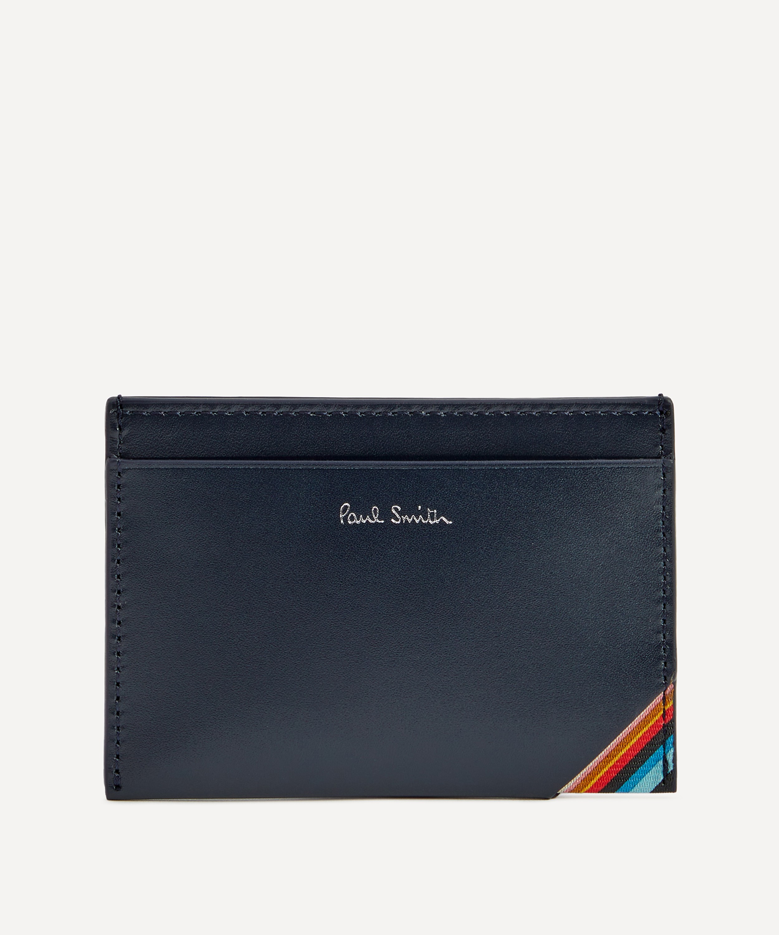 Paul Smith - Signature Stripe Detail Leather Card Holder