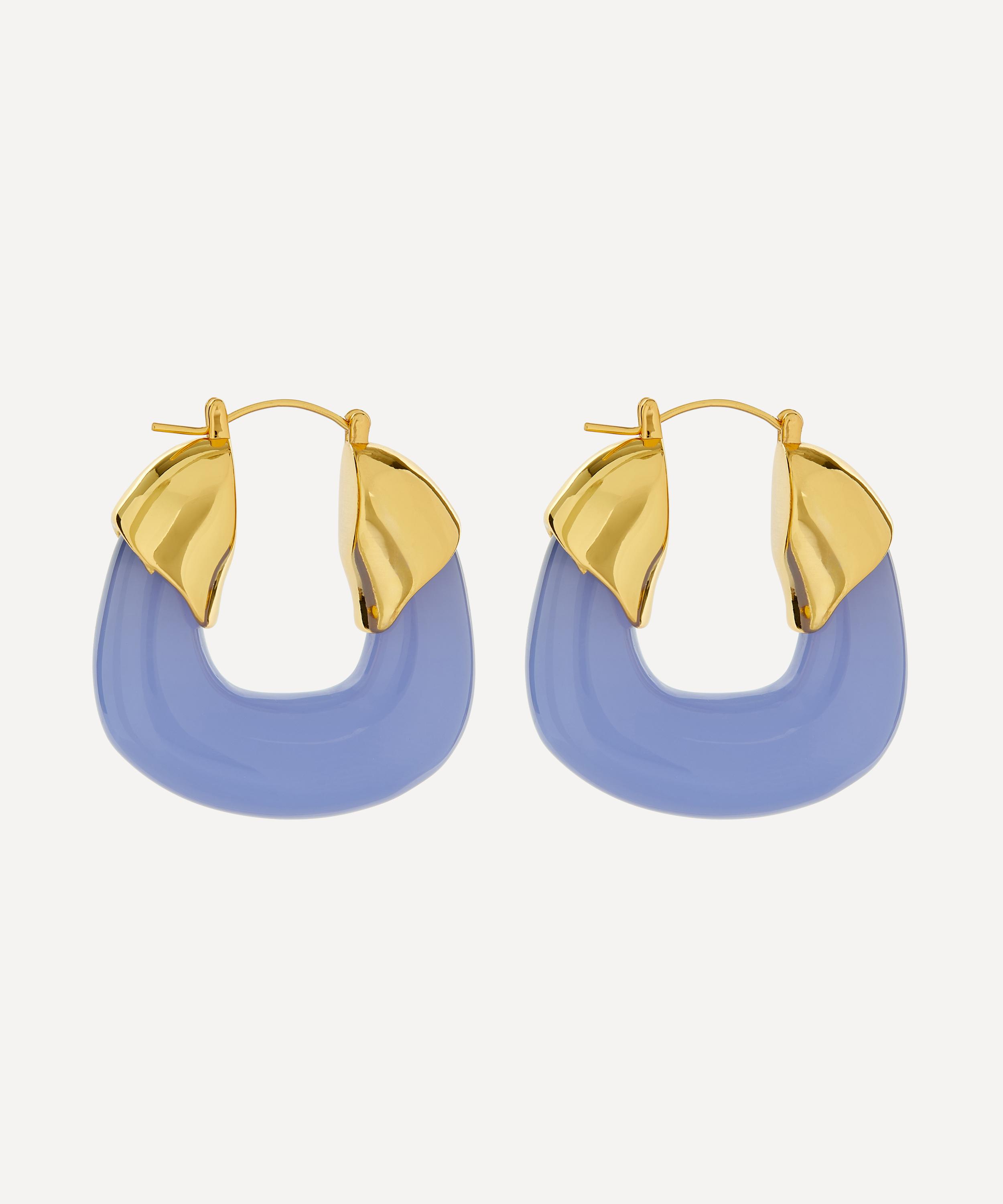 Lizzie Fortunato - Gold-Plated Brass Organic Hoop Earrings image number 2