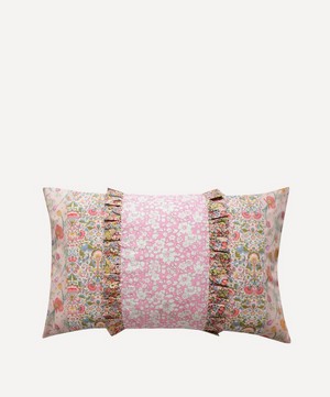 Coco & Wolf - Betsy Boo Bubblegum and Spring Blooms Patchwork Oblong Cushion image number 0