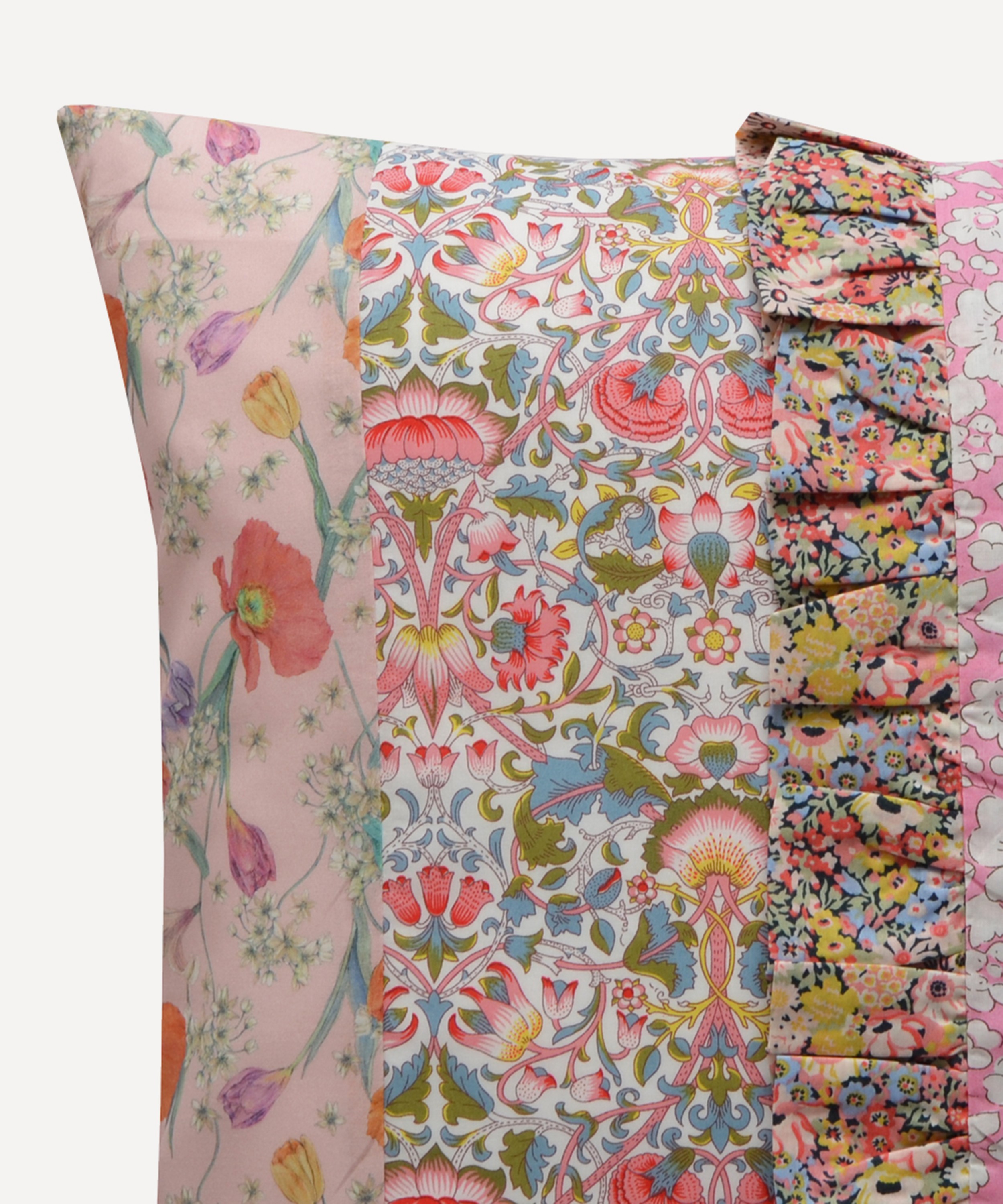 Coco & Wolf - Betsy Boo Bubblegum and Spring Blooms Patchwork Oblong Cushion image number 2