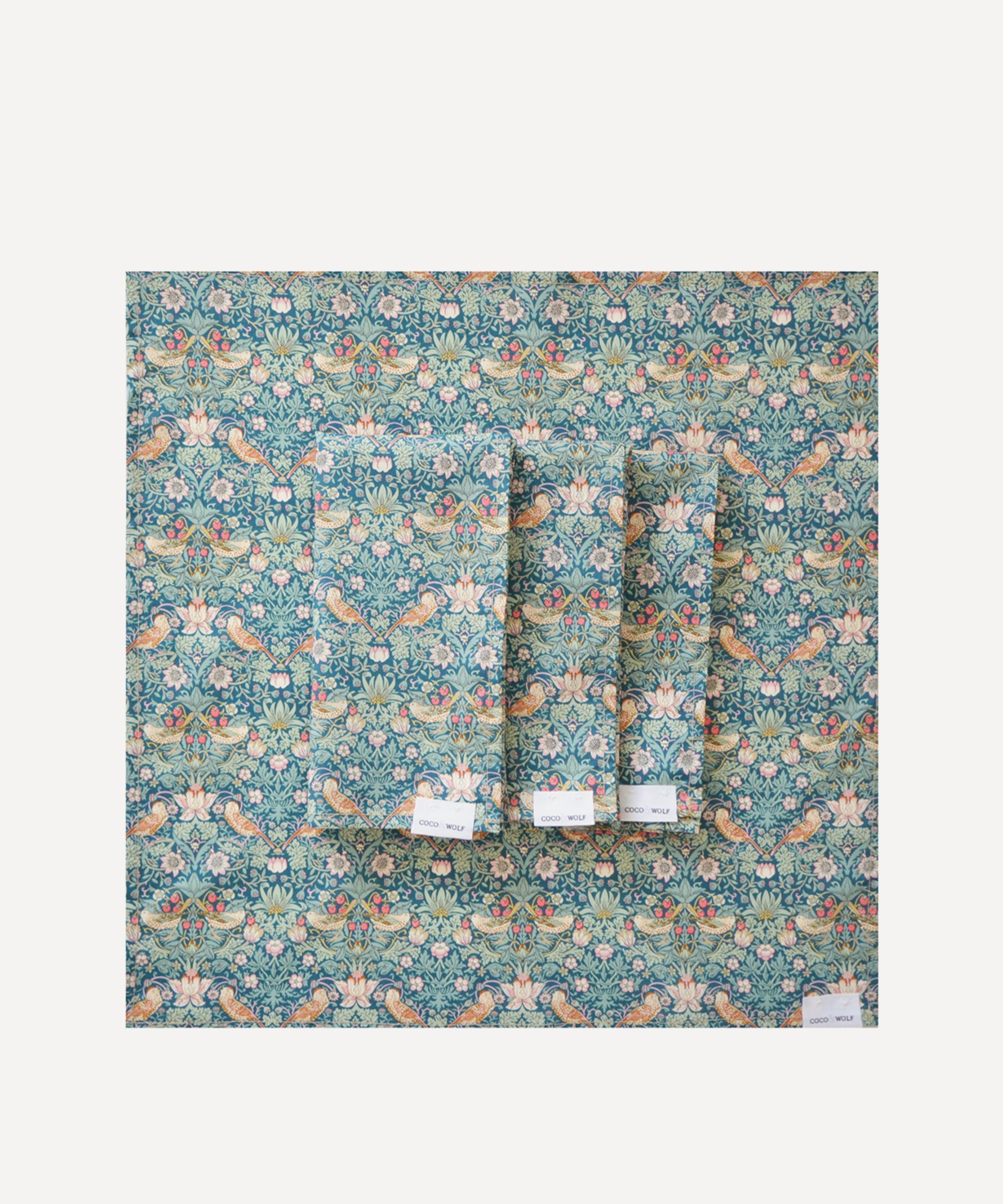 Coco & Wolf - Strawberry Thief and Capel Stitch Edge Napkins Set of Four image number 0