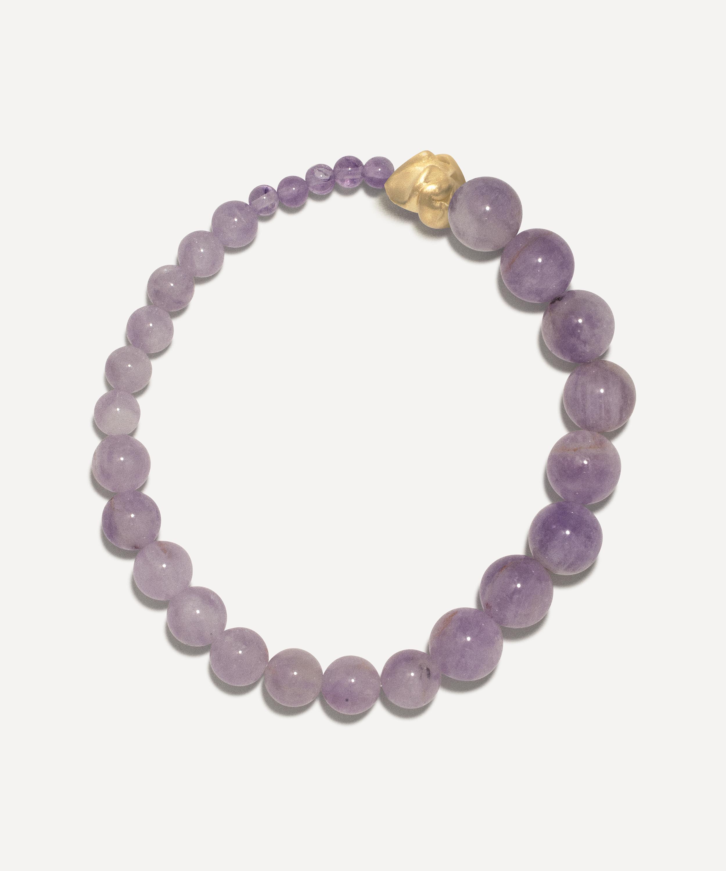 Completedworks - 14ct Gold-Plated Tidelands Jade Bead Bracelet image number 0