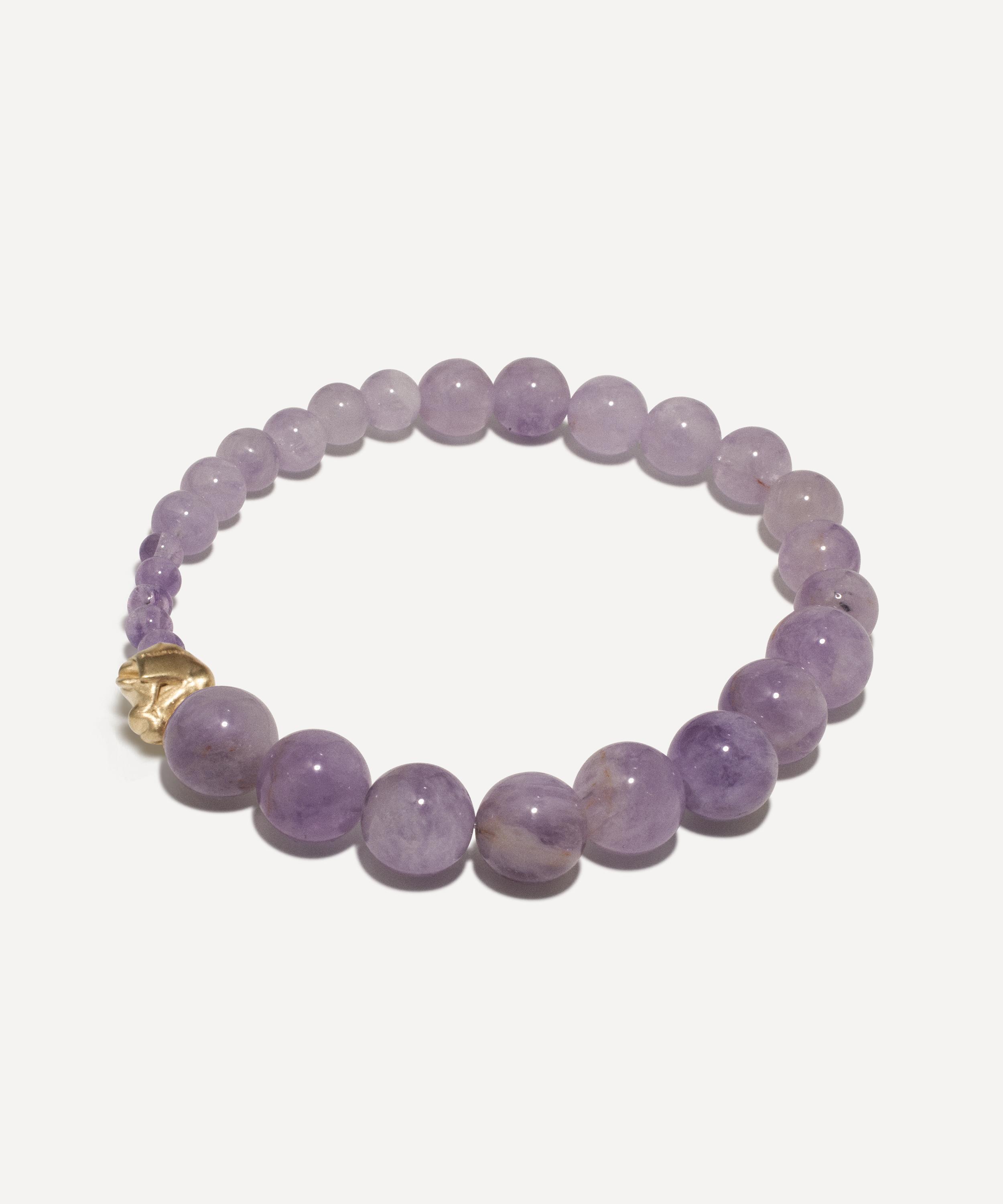 Completedworks - 14ct Gold-Plated Tidelands Jade Bead Bracelet image number 1