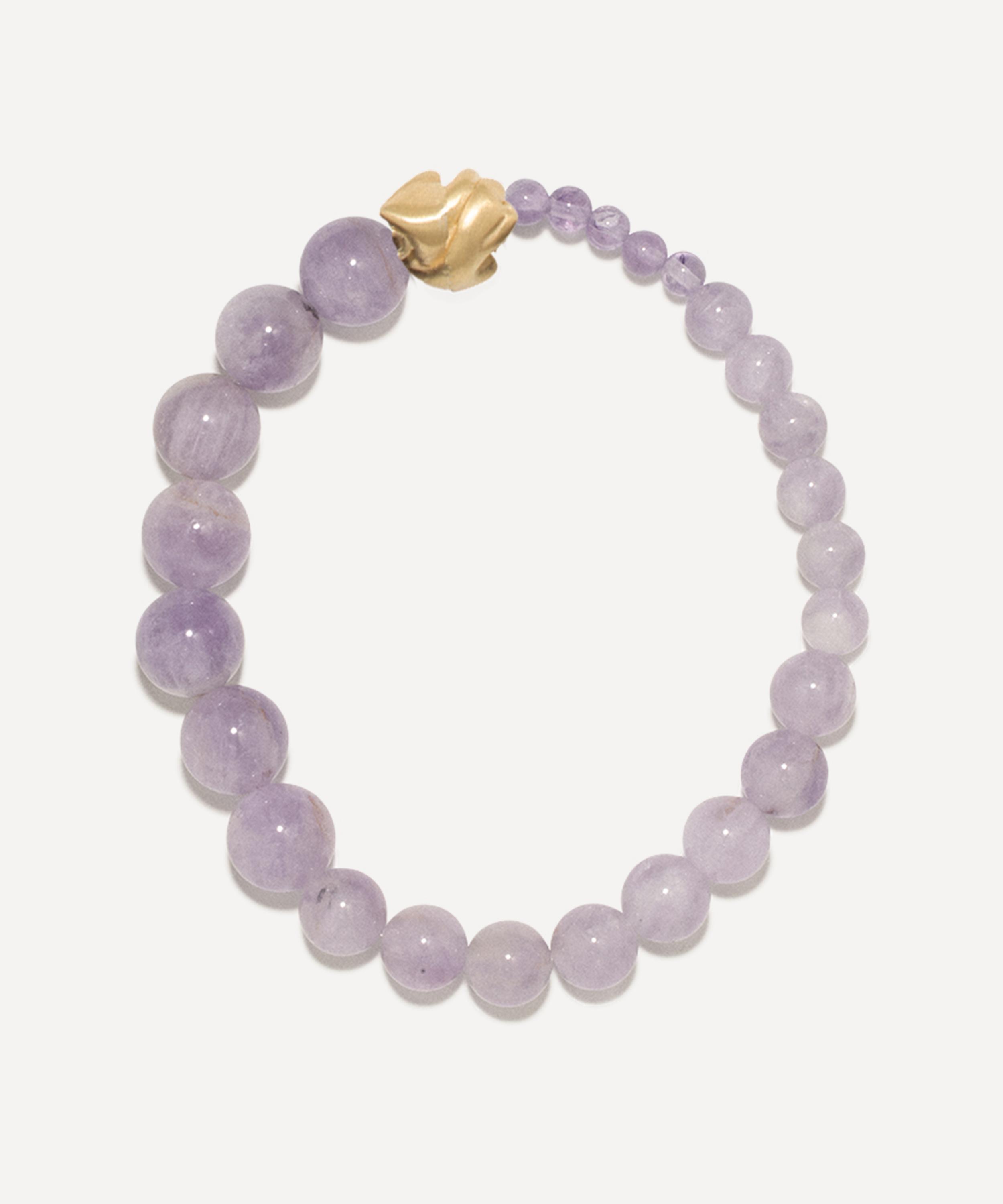 Completedworks - 14ct Gold-Plated Tidelands Jade Bead Bracelet image number 2