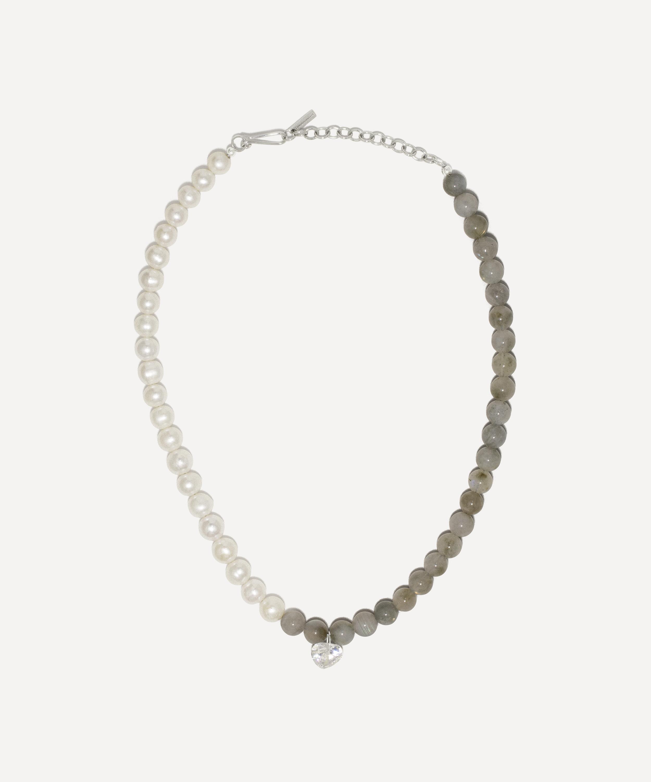 Completedworks - 14ct Gold-Plated Freshwater Pearl and Labradorite Bead Necklace image number 0