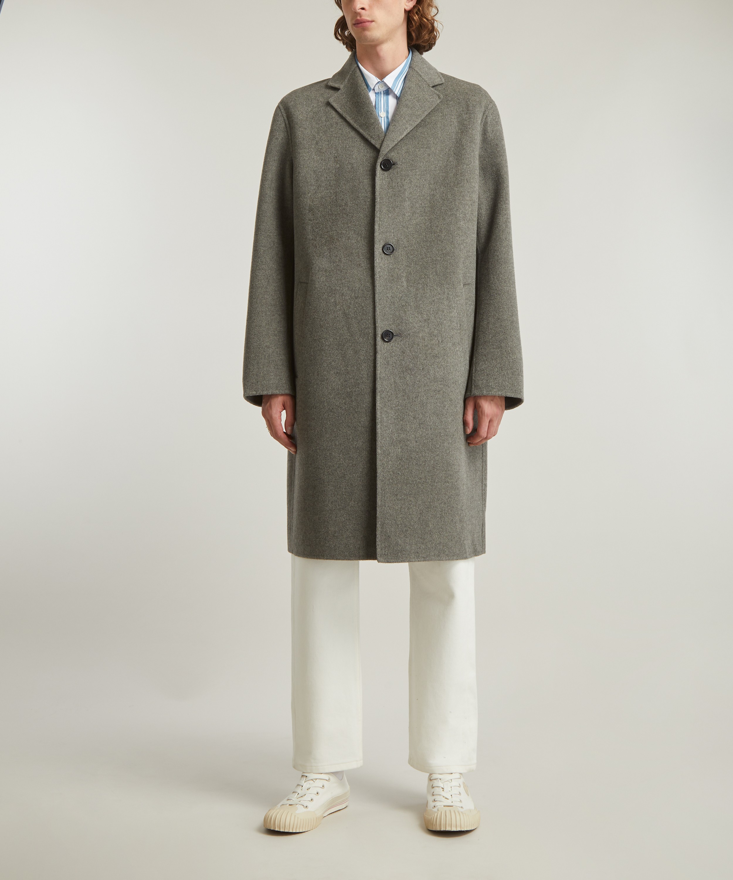 Acne Studios Grey Single-Breasted Wool Coat | Liberty