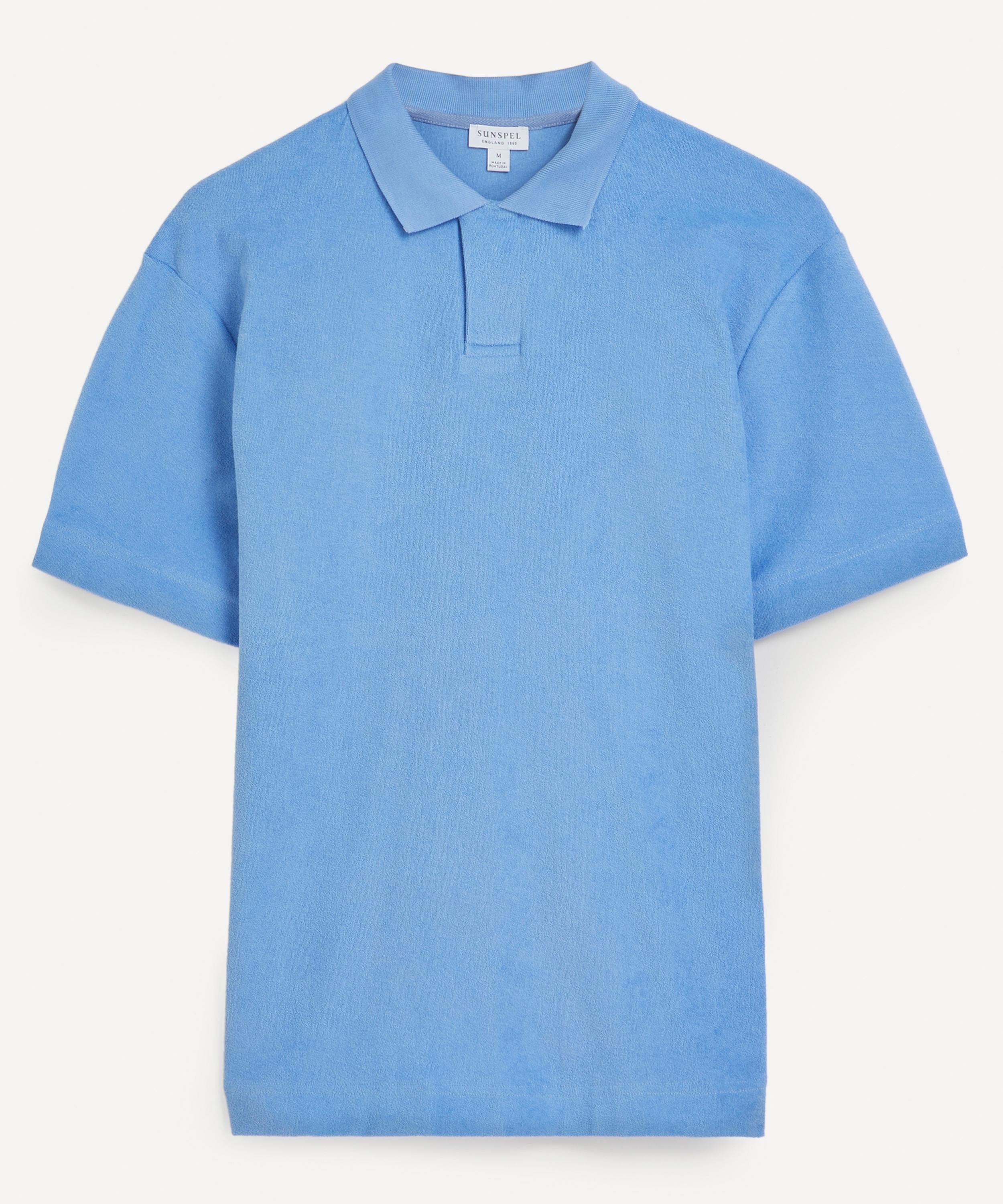 Sunspel - Pale Blue Towelling Polo Shirt