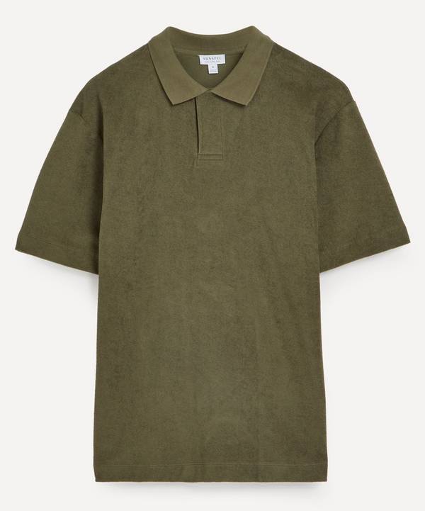 Sunspel - Hunter Green Towelling Polo Shirt
