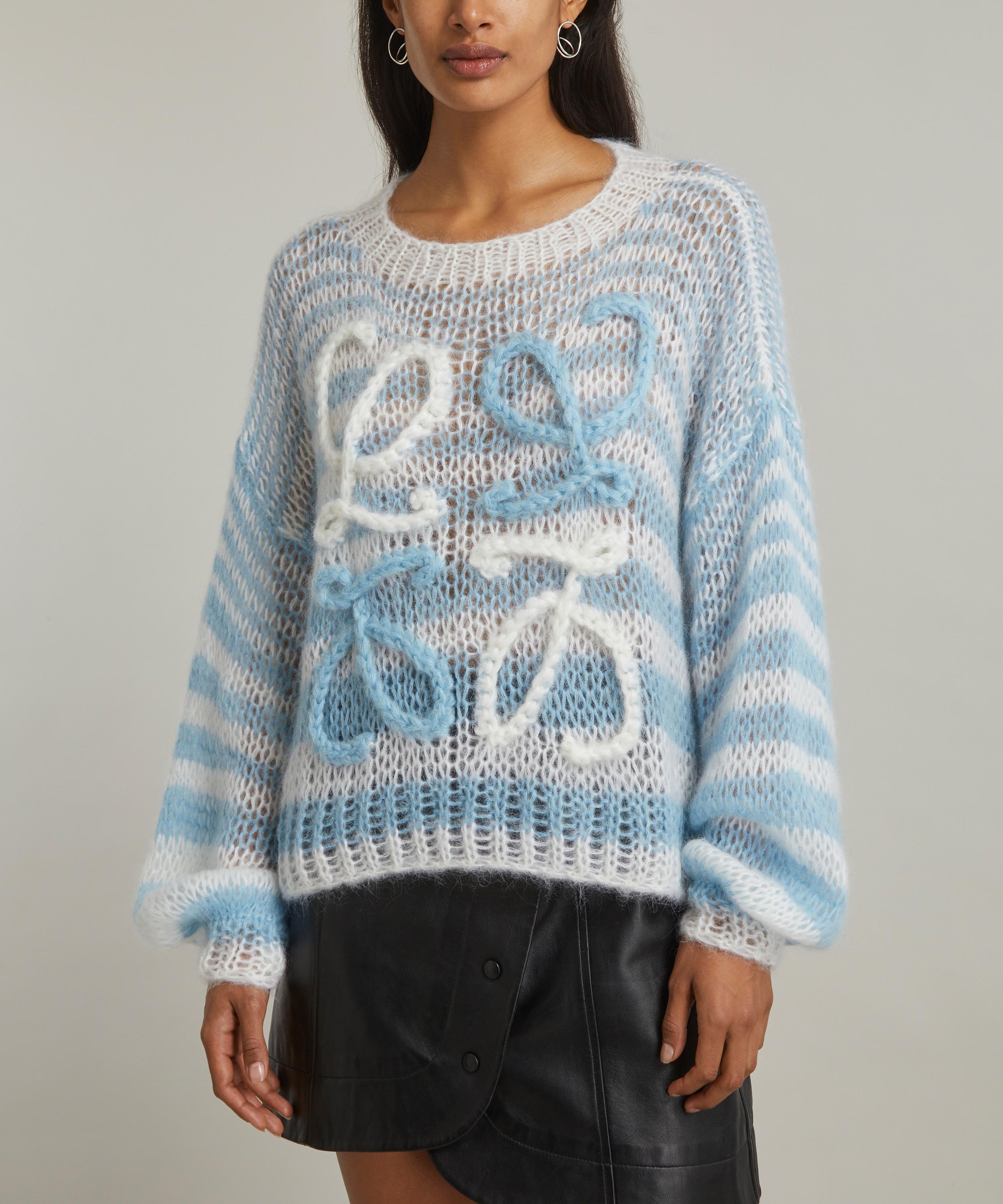 Anagram open-knit mohair-blend sweater in grey - Loewe