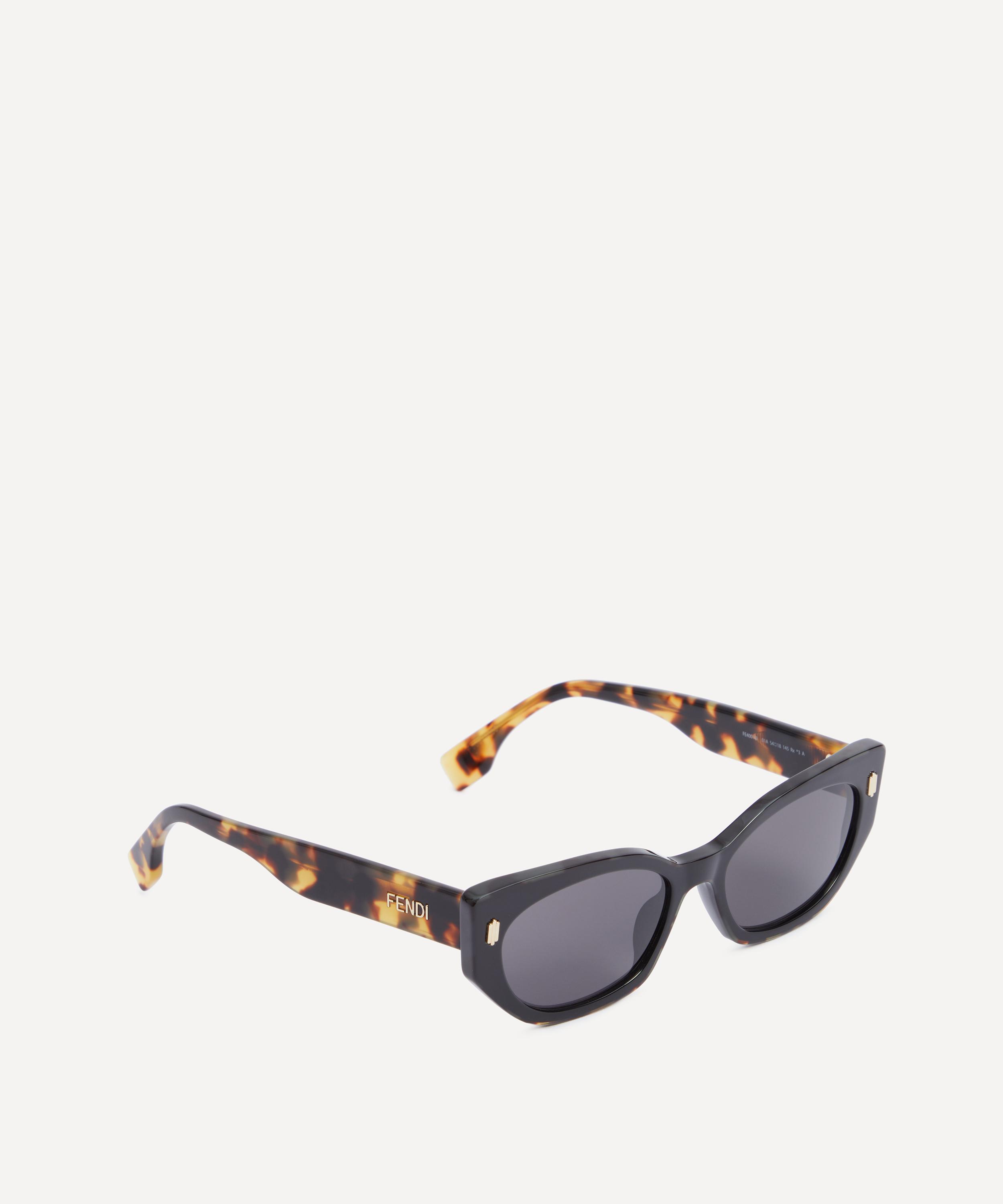 Black FF-print D-frame acetate sunglases, Fendi