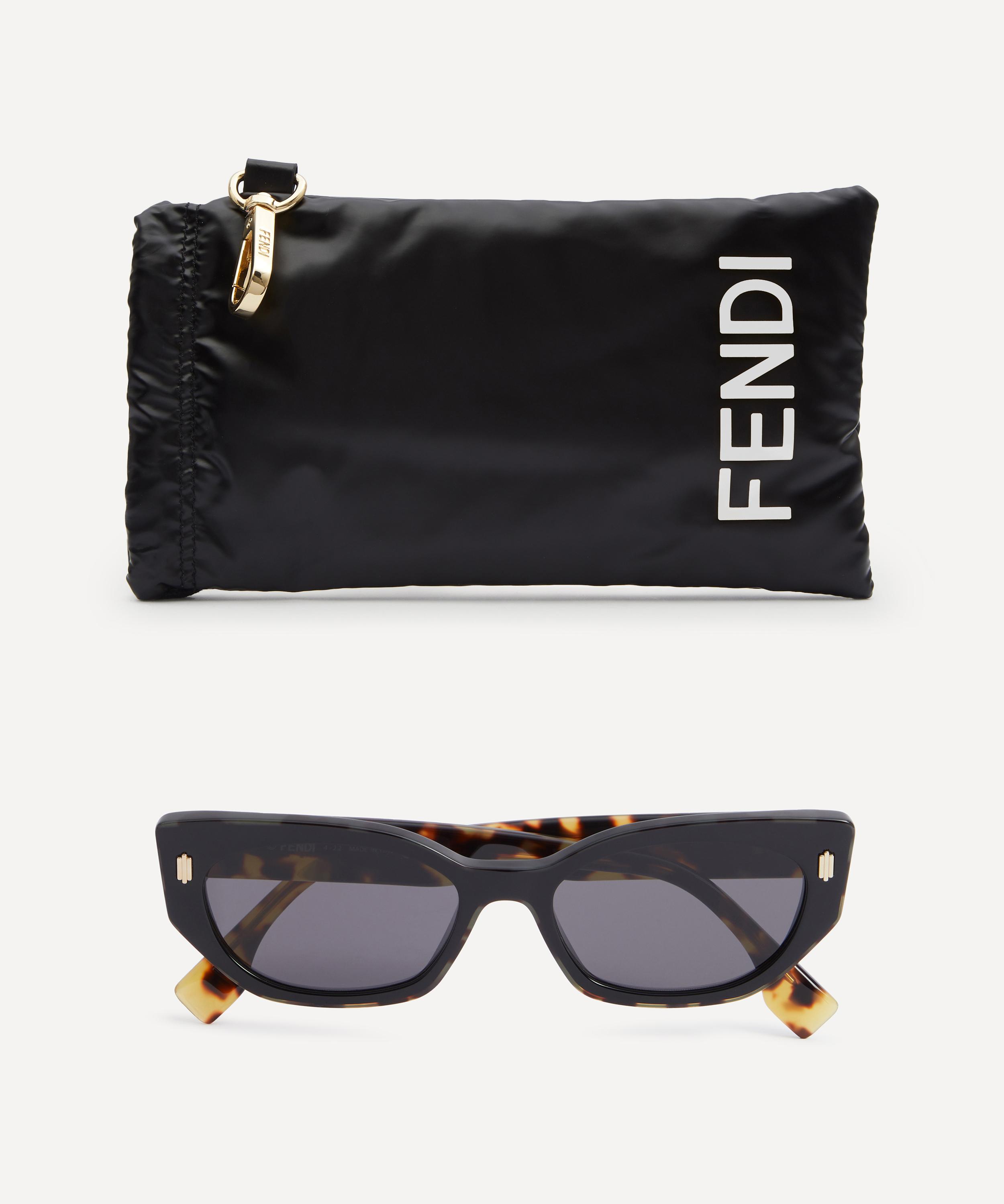 Black FF-print D-frame acetate sunglases, Fendi