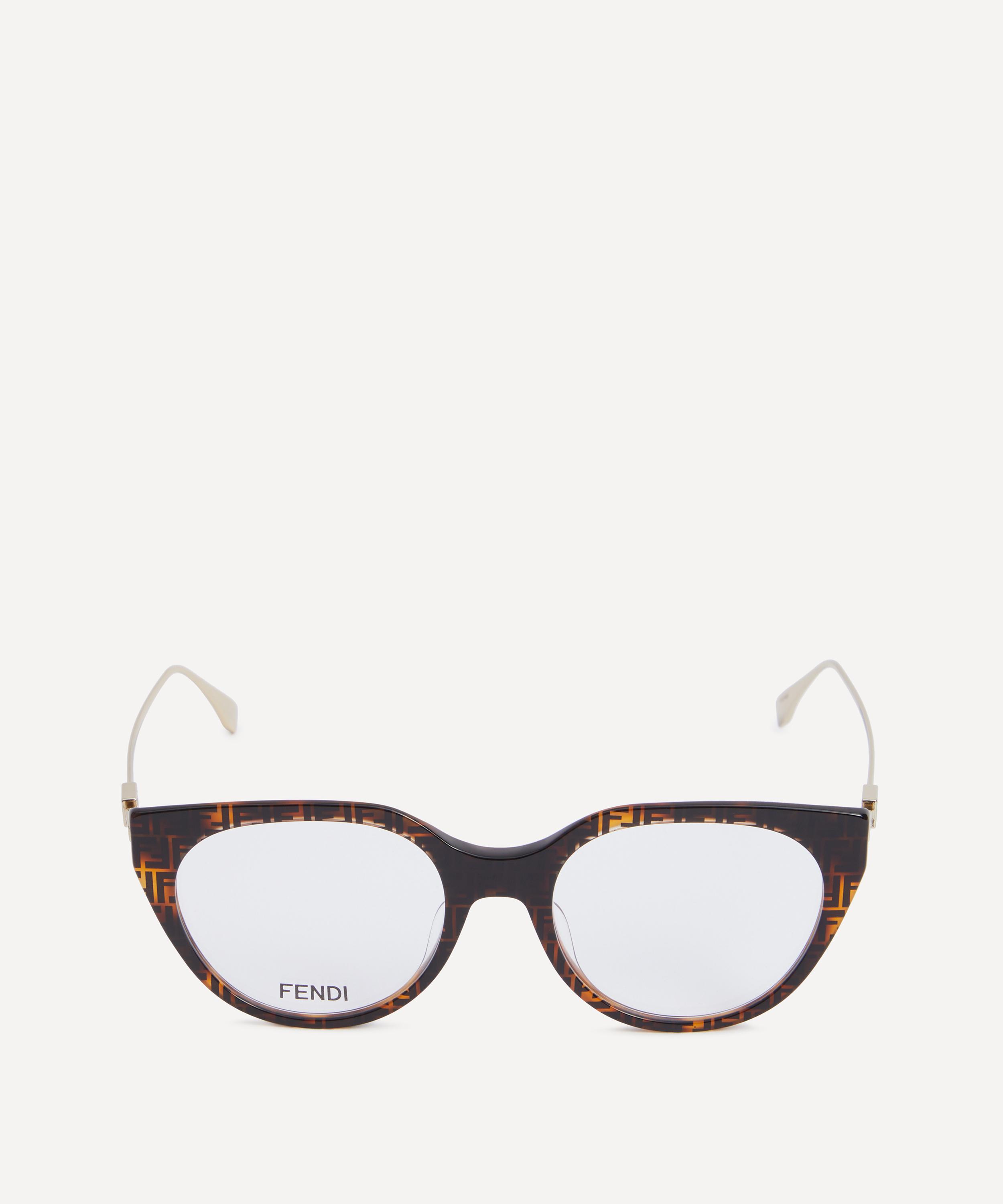 Fendi - Baguette FF Havana Acetate and Metal Glasses image number 0