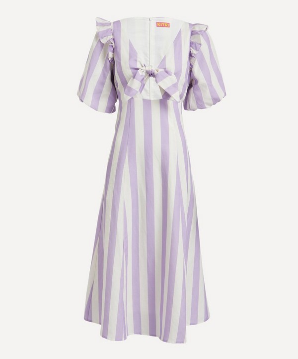 KITRI - Pia Lilac Stripe Tie Front Dress