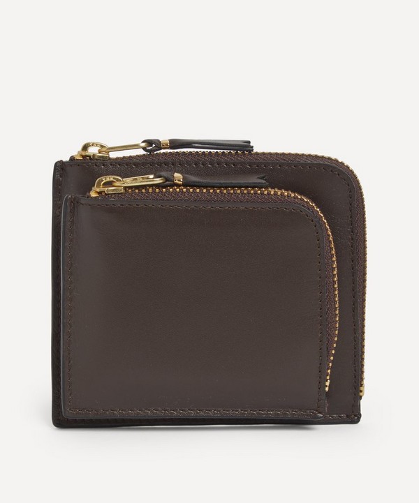 Comme Des Garçons - Outside Pocket Line Zip Around Leather Wallet image number null