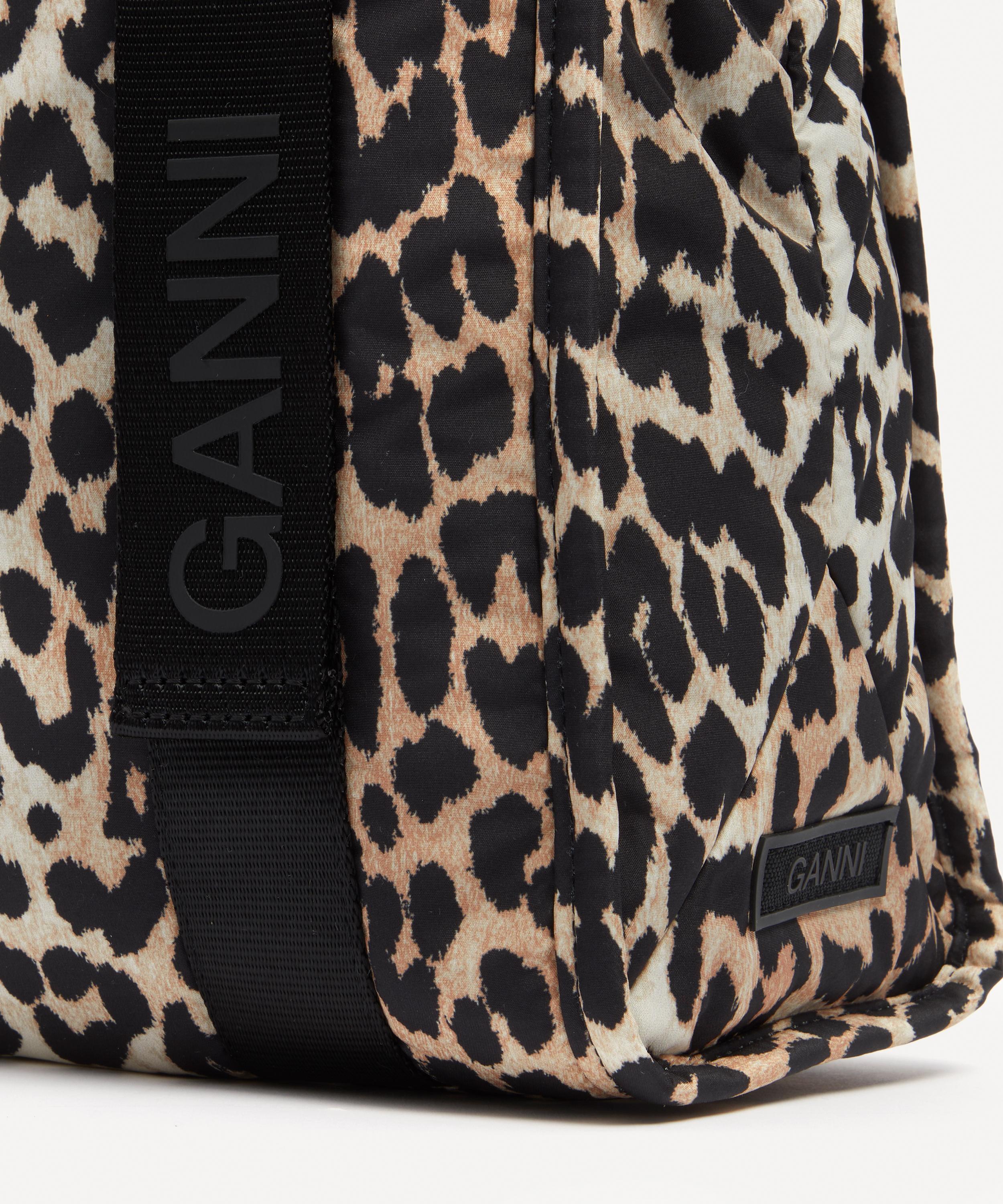 Ganni Small Leopard 'Tech' Tote Bag