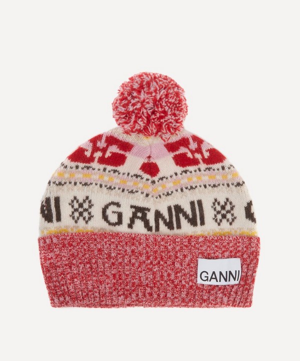 Ganni - Graphic Wool Beanie Hat