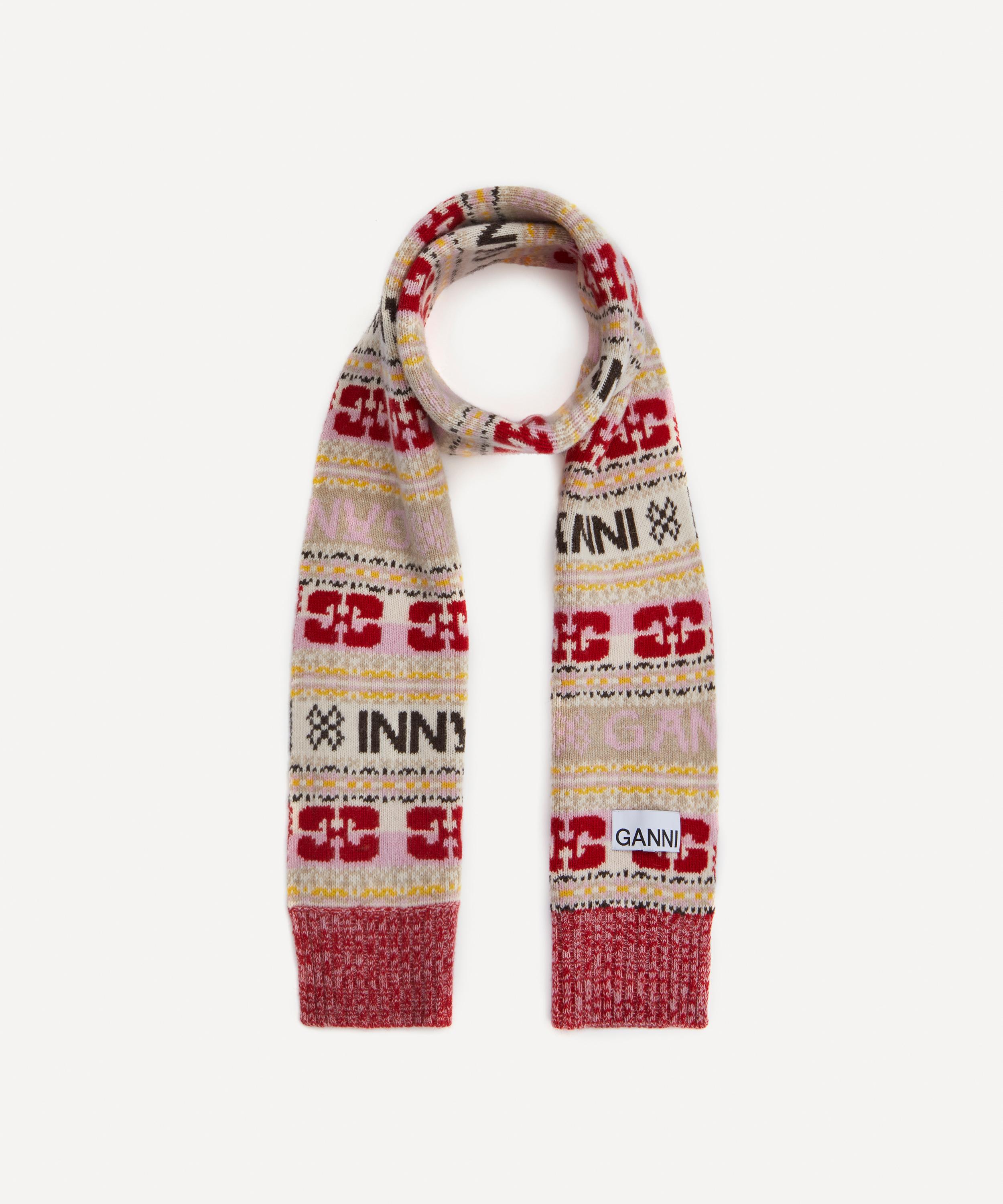 Ganni Graphic Wool Scarf | Liberty