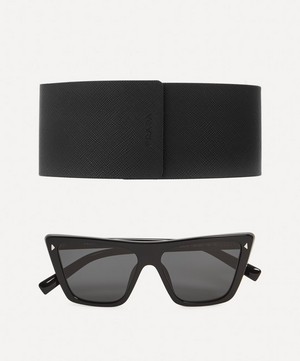 Prada - Oversized Angular Acetate Sunglasses image number 4