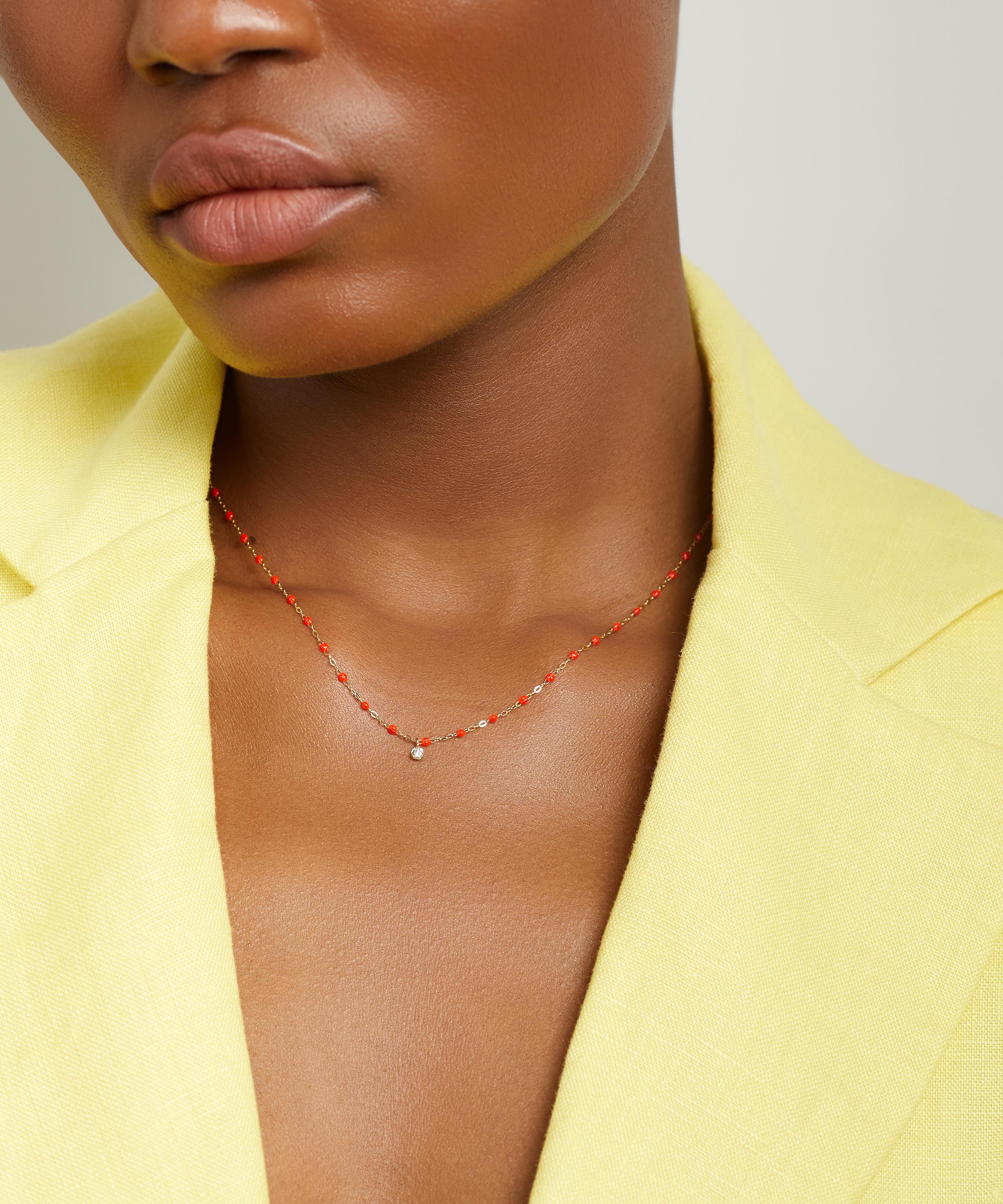 Gigi Clozeau - 18ct Gold Classic Gigi Supreme Diamond And Resin Bead Necklace image number 1