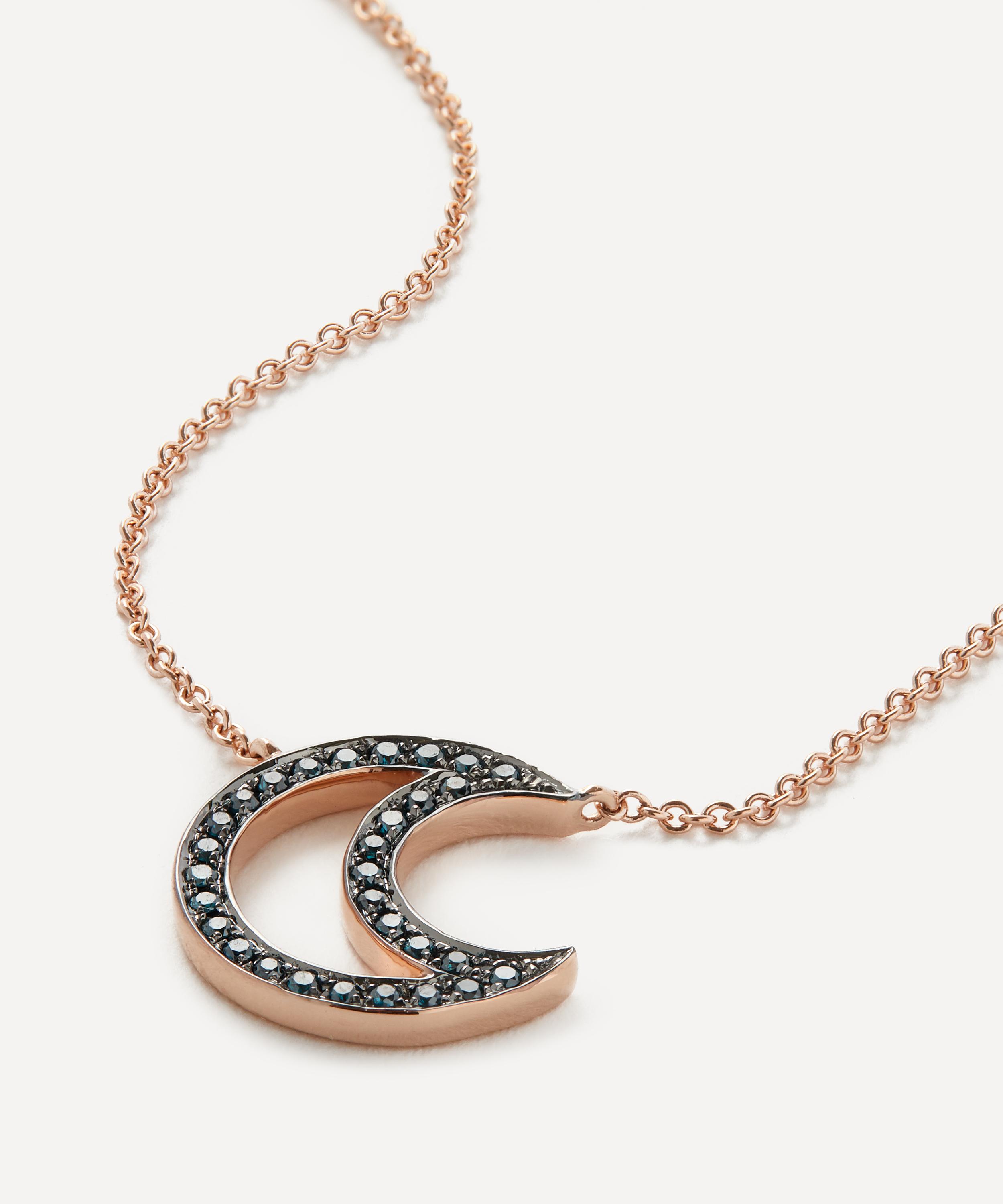 Roxanne First - 14ct Rose Gold Once in a Blue Moon Pendant Necklace