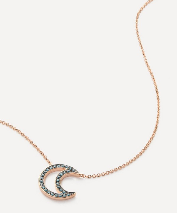 Roxanne First - 14ct Rose Gold Once in a Blue Moon Pendant Necklace image number null