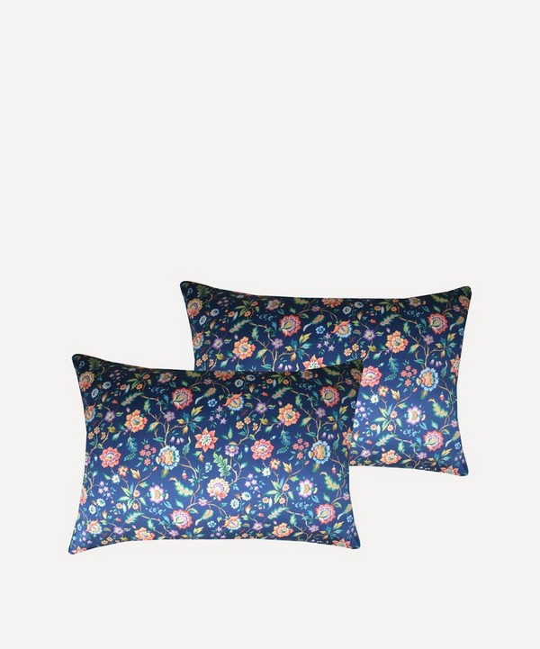 Coco & Wolf - Eva Belle Navy Silk Satin Pillowcases Set of Two image number null