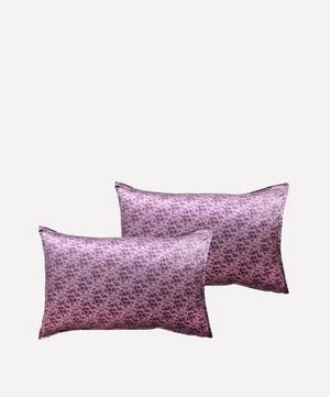 Coco & Wolf - Capel Aubergine Silk Satin Pillowcases Set of Two image number 0