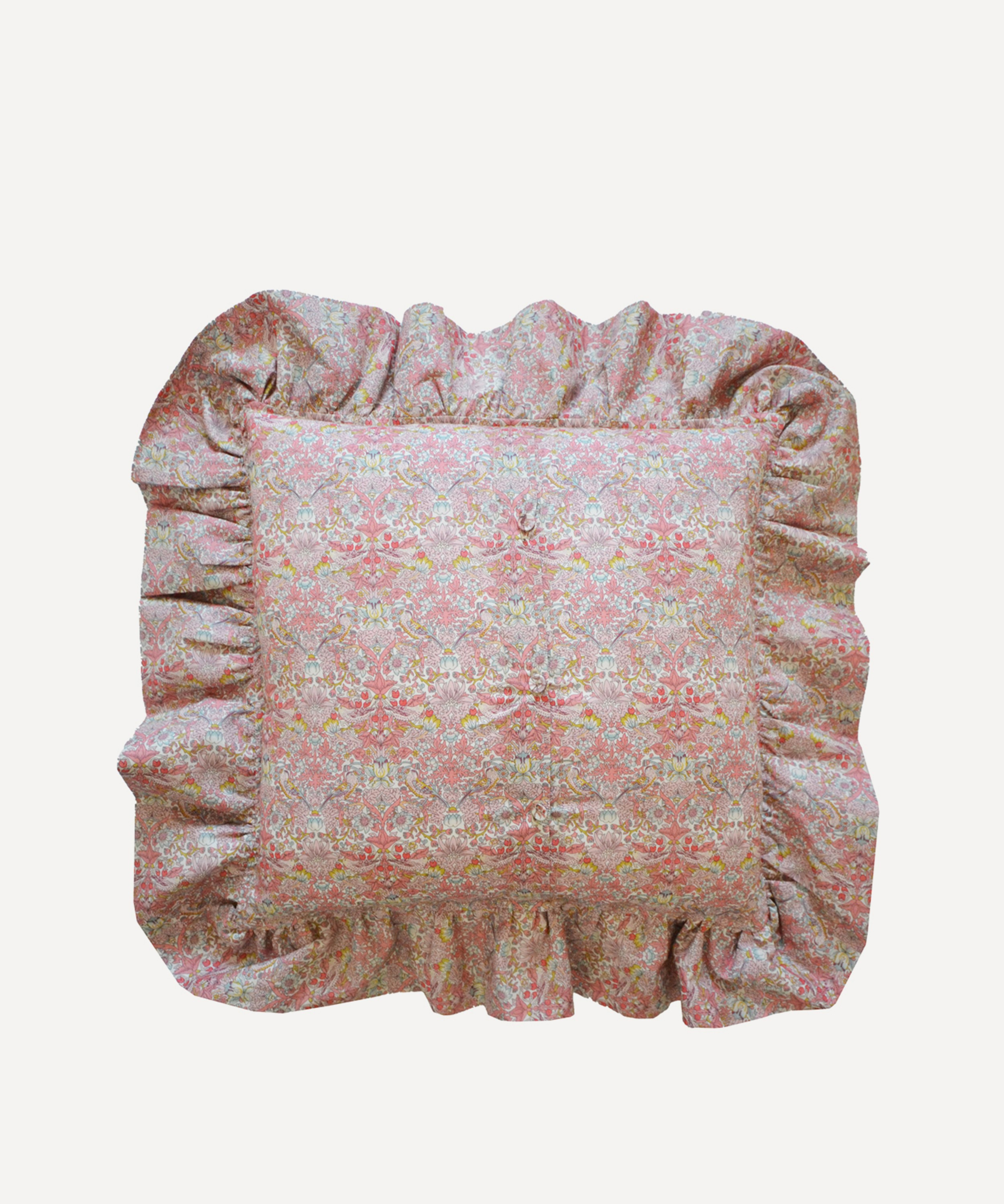 Coco & Wolf - Strawberry Thief and Spring Capel Square Ruffle Cushion image number 2