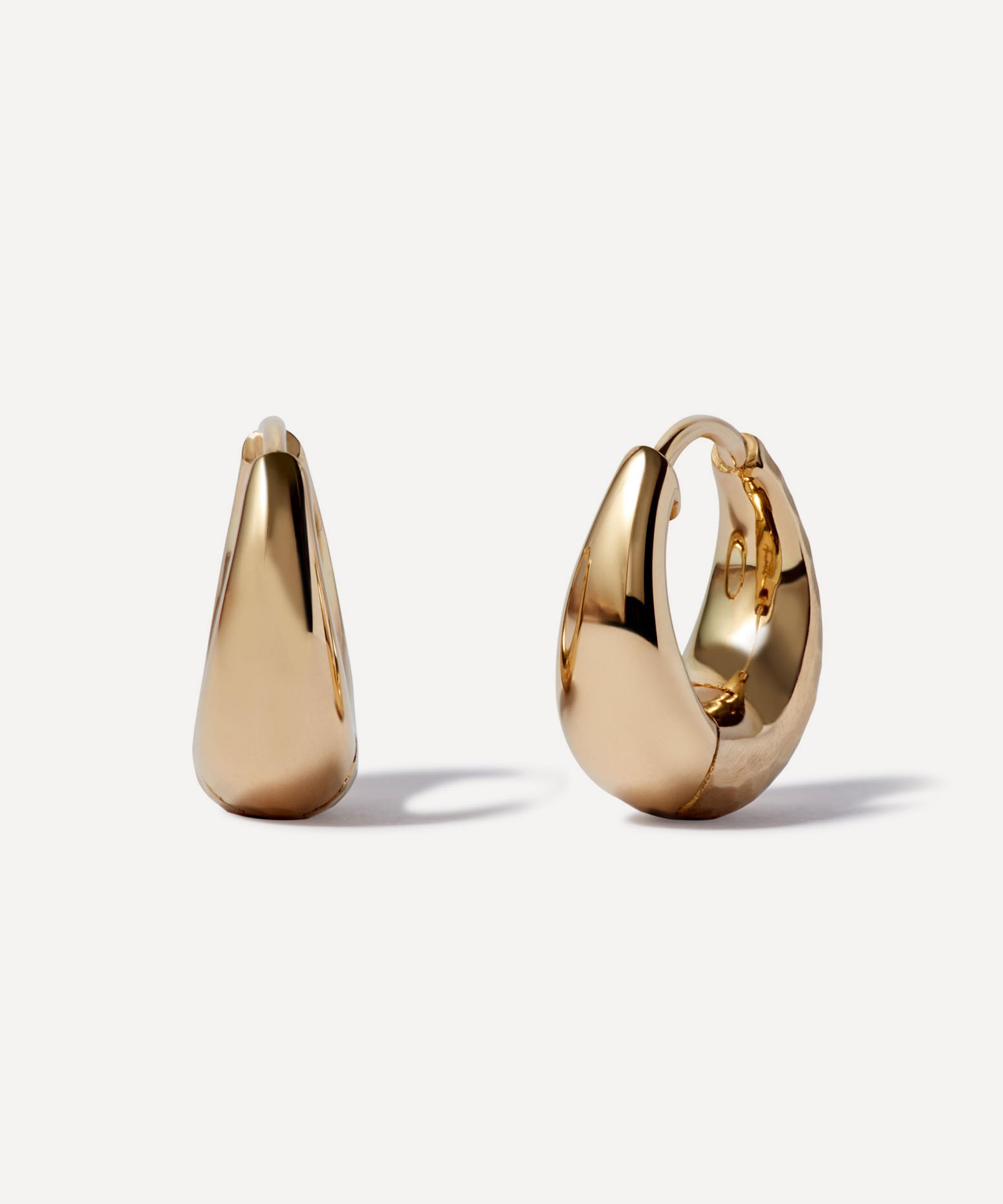 Annoushka - 18ct Gold Organza Huggie Hoop Earrings image number 3
