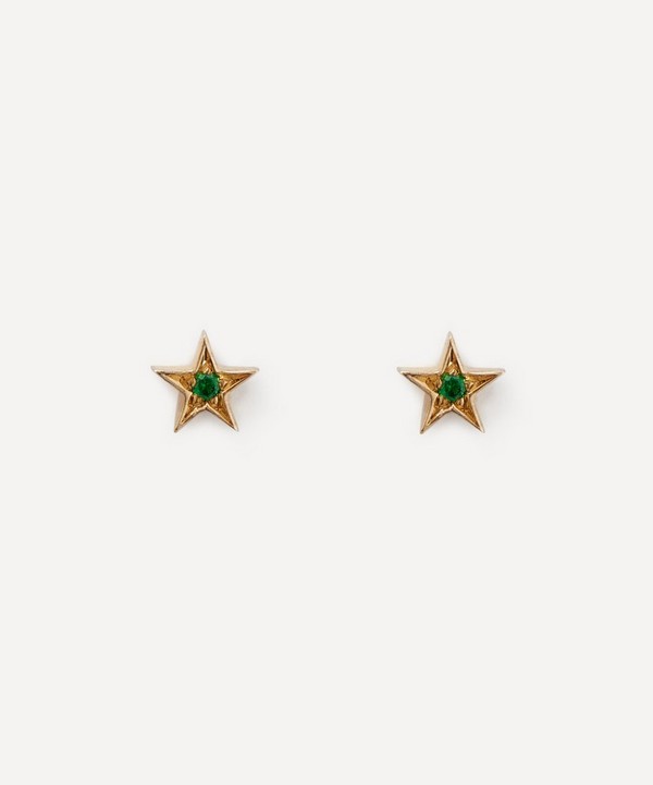Balint Samad - 9ct Gold Sirius Green Tsavorite Star Stud Earrings