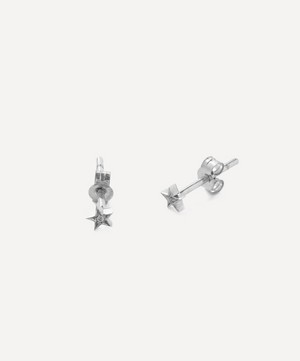 Balint Samad - 9ct White Gold Sirius Diamond Star Stud Earrings image number 1