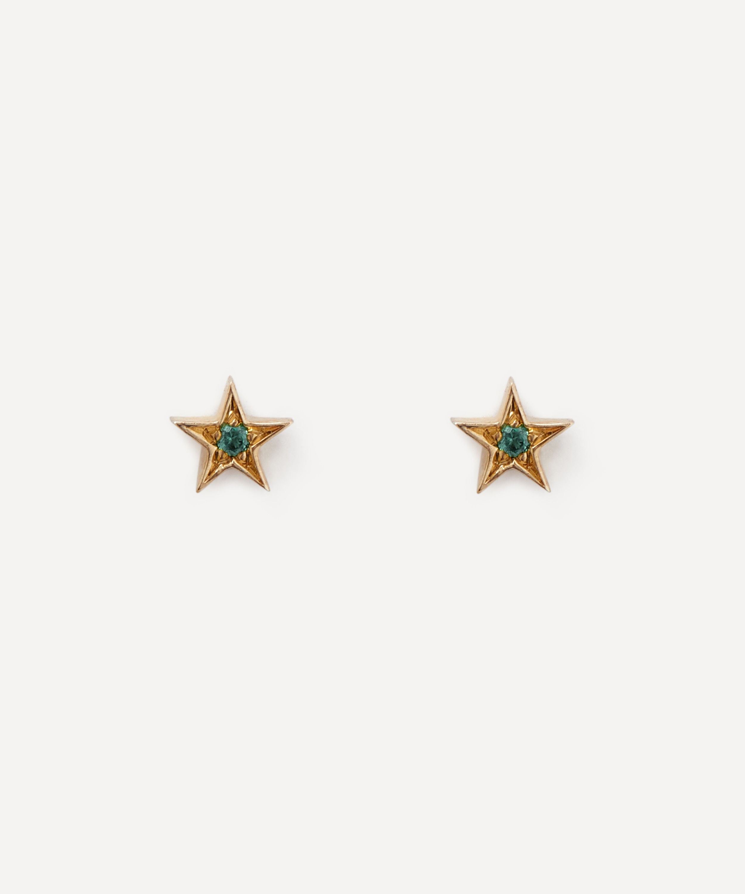 Balint Samad - 9ct Gold Sirius Blue Sapphire Star Stud Earrings