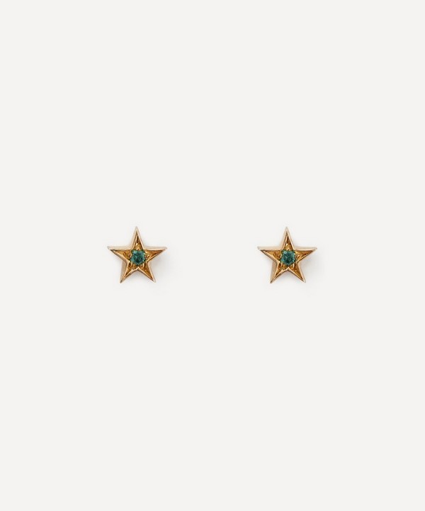 Balint Samad - 9ct Gold Altair Tsavorite Star Stud Earrings