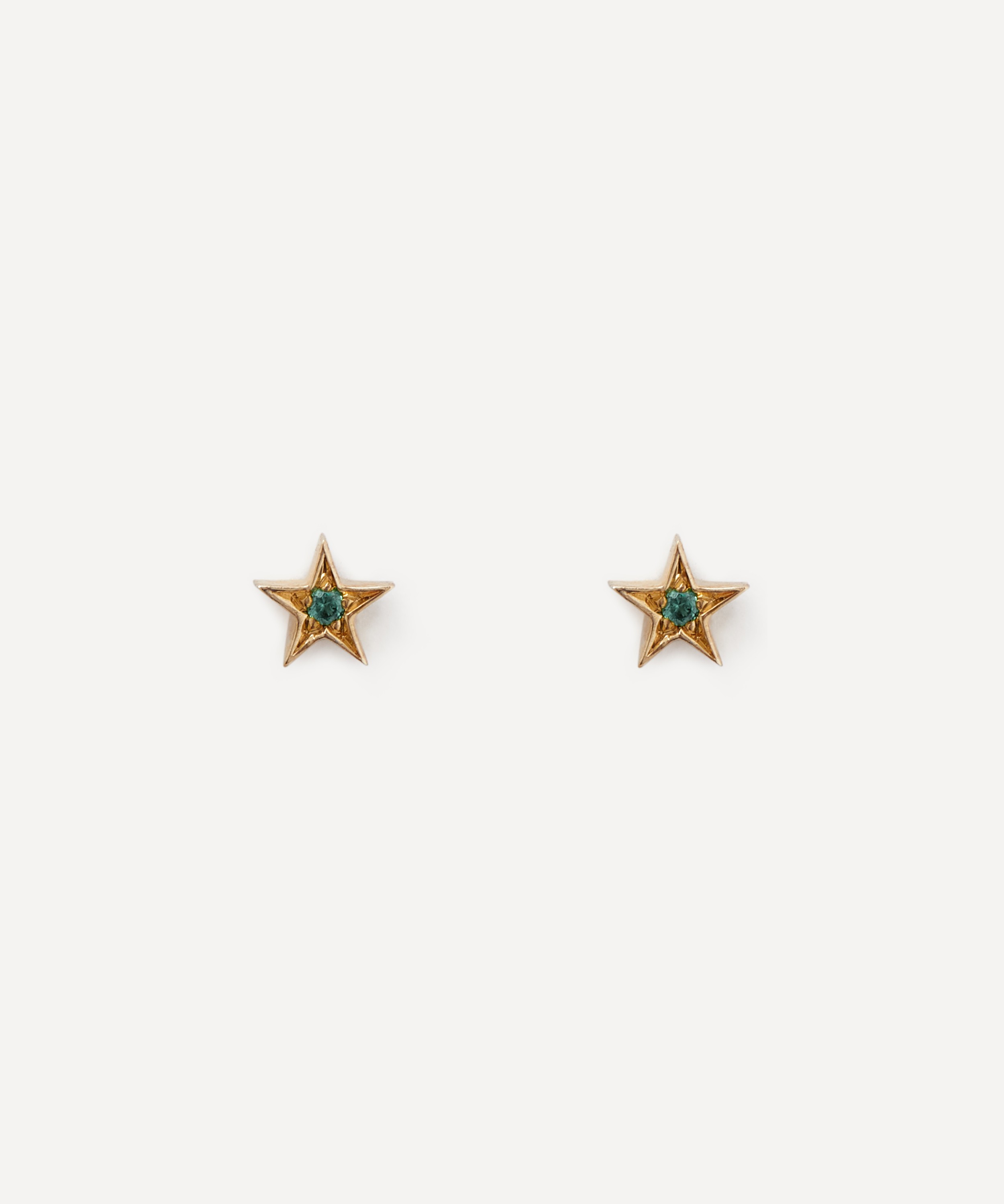 Balint Samad - 9ct Gold Altair Tsavorite Star Stud Earrings image number 0