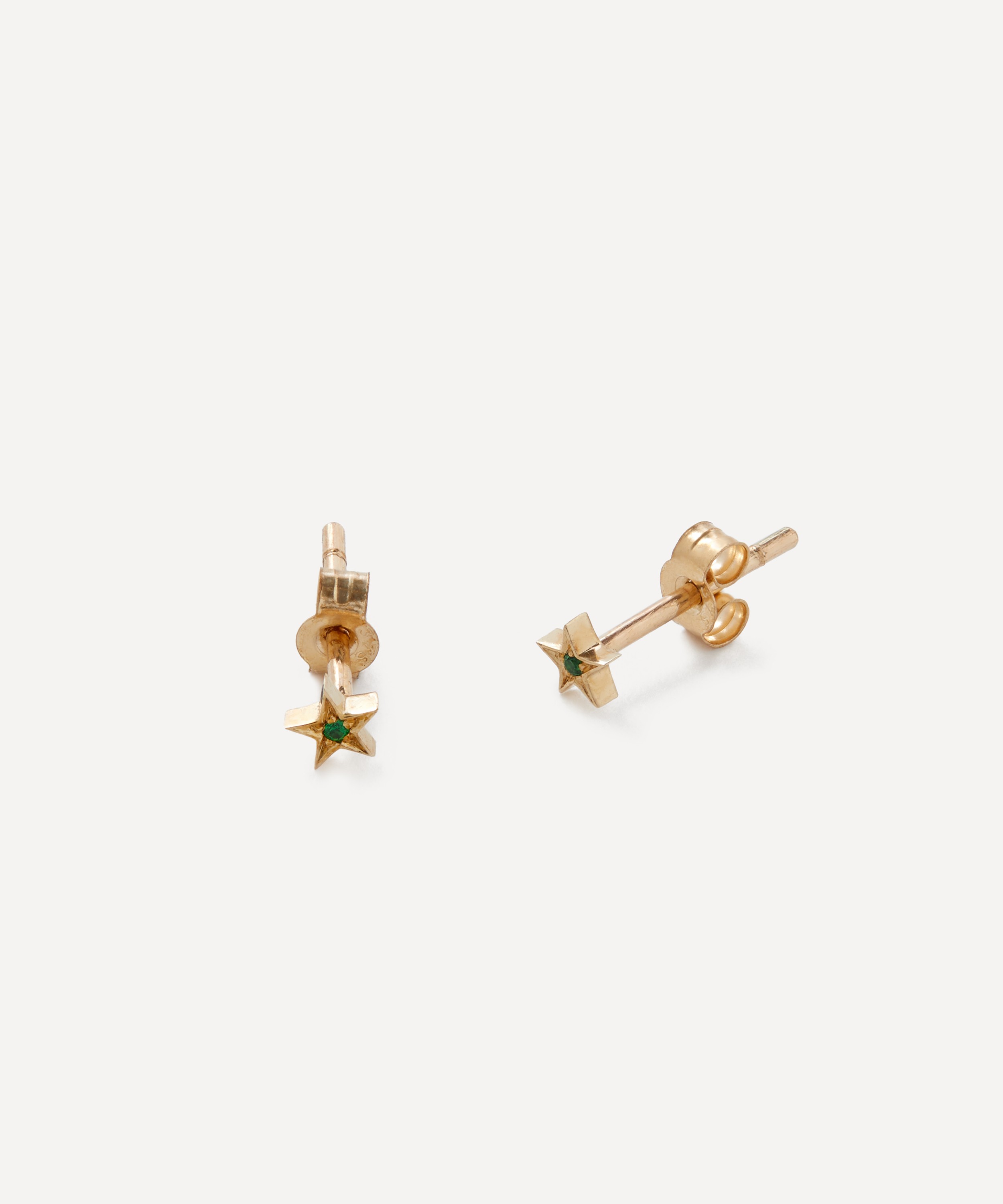 Balint Samad - 9ct Gold Altair Tsavorite Star Stud Earrings image number 1