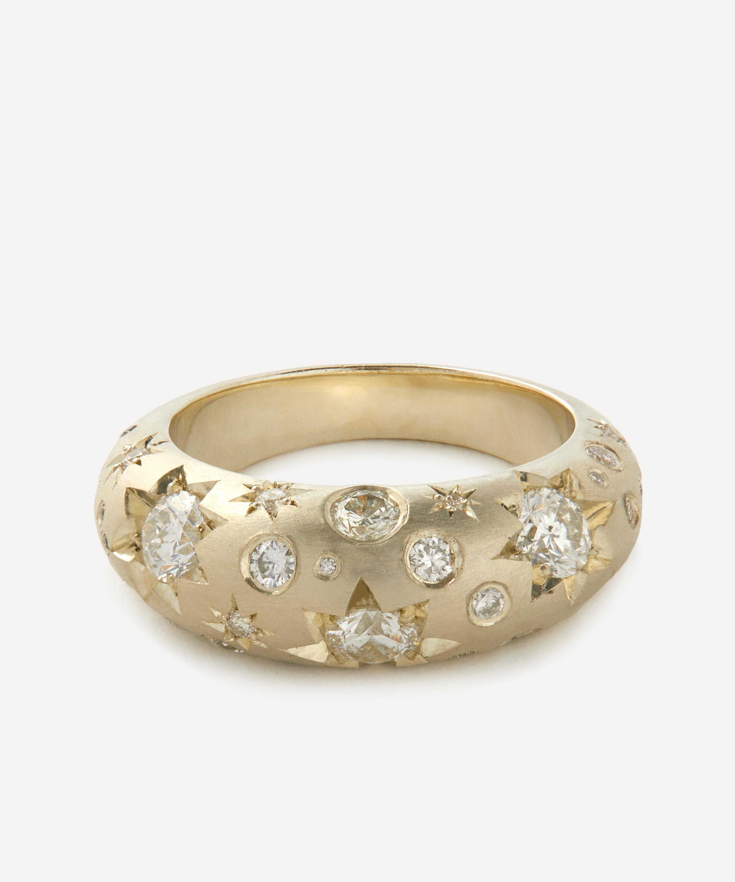 Balint Samad - 9ct White Gold Stargazer Diamond Band Ring image number 