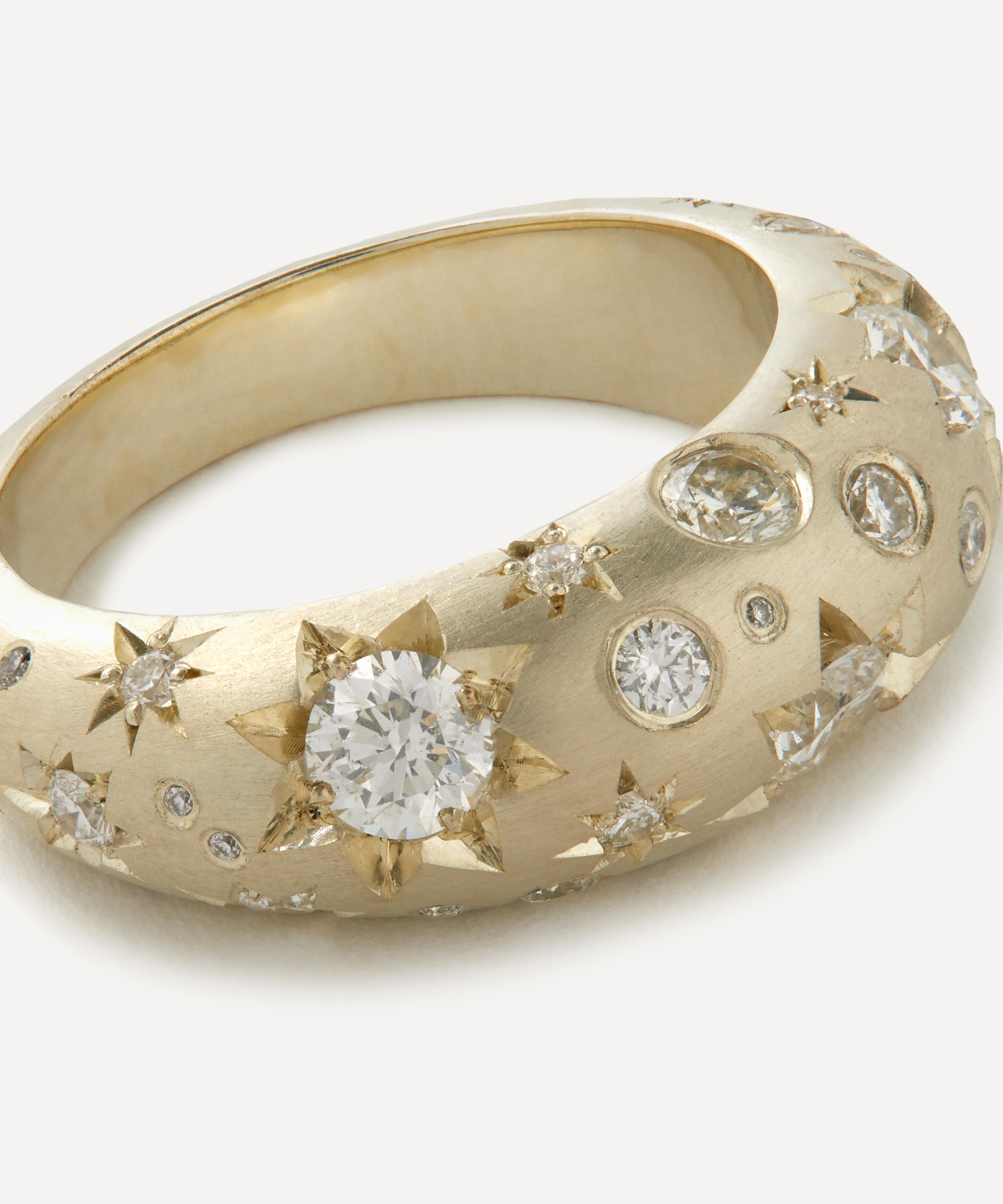 Balint Samad - 9ct White Gold Stargazer Diamond Band Ring image number 