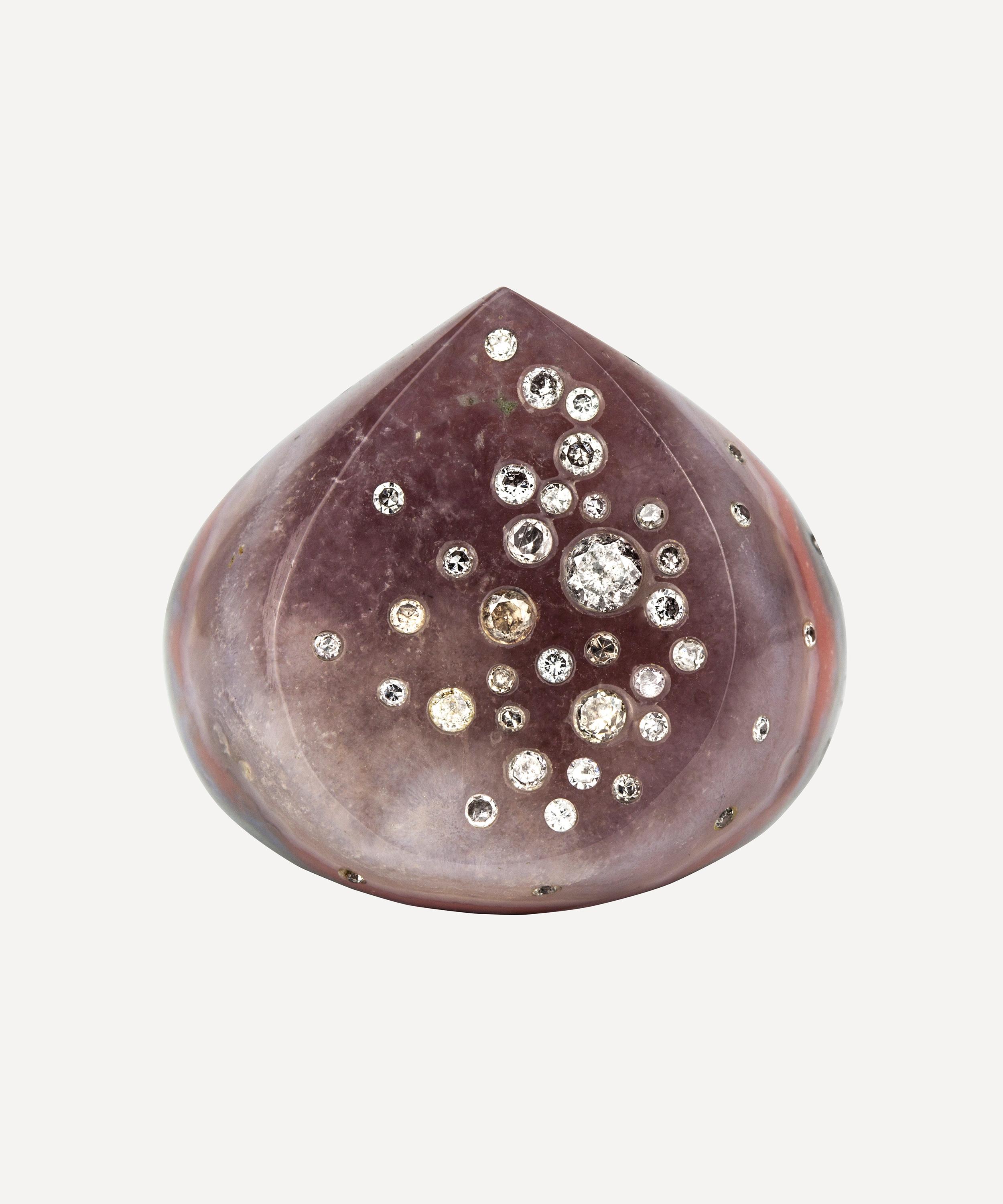 Jacqueline Cullen - Celestial Amethyst Lace Agate Large Signet Ring