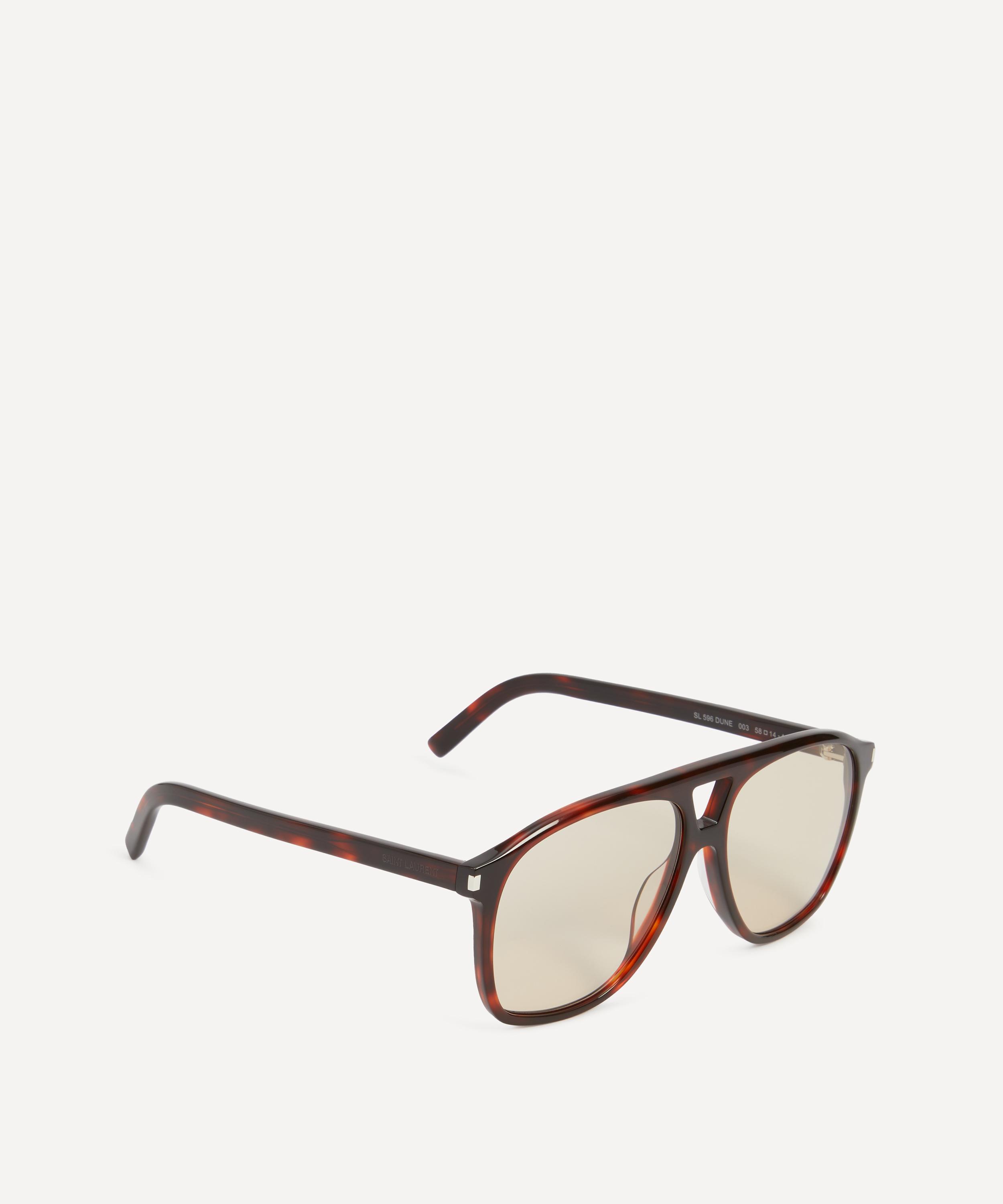 Saint Laurent - Havana Acetate Aviator Sunglasses image number 1