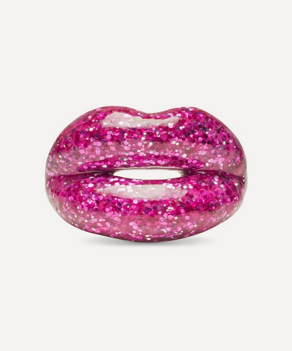 Solange Azagury-Partridge - Glitter Pink Hotlips Ring image number null