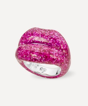 Solange Azagury-Partridge - Glitter Pink Hotlips Ring image number 2