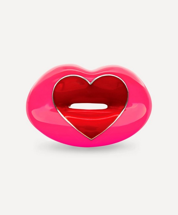 Solange Azagury-Partridge - Neon Love Heart Hotlips Ring image number null